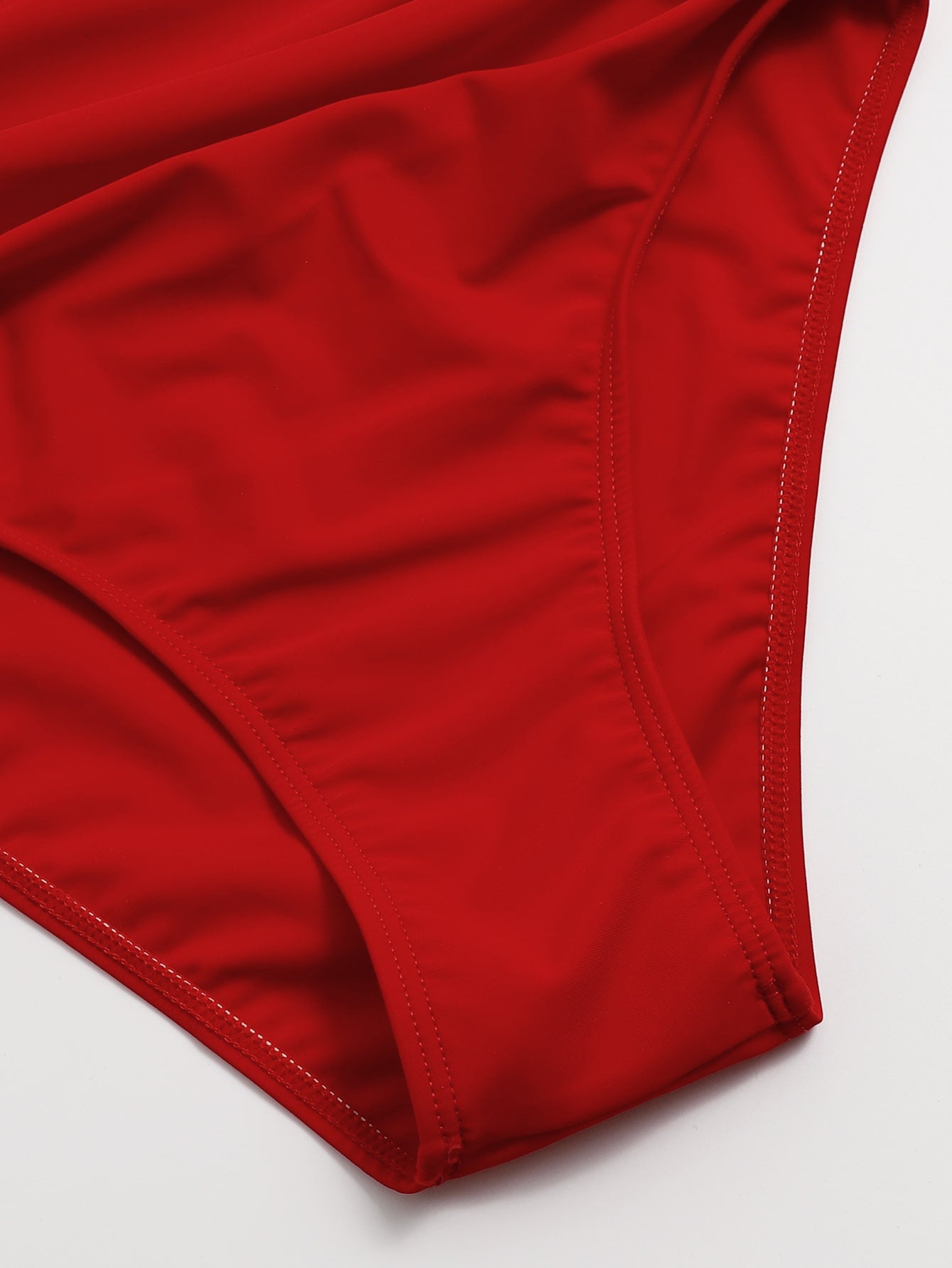 SHEIN Swim Vcay Ruffle Hem Ruched Bikini Swimsuit