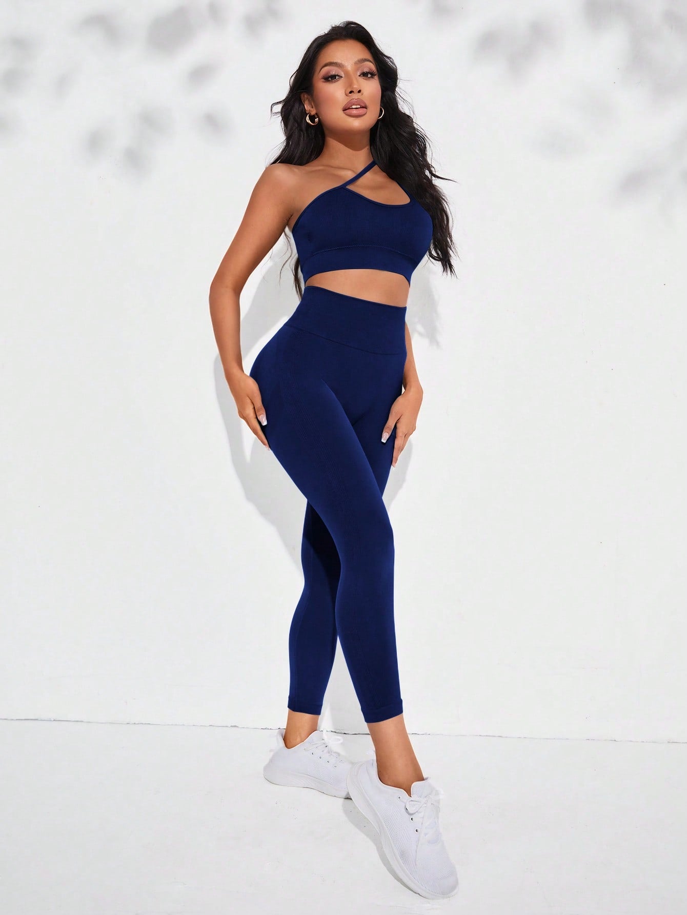 Yoga Sxy One Shoulder Ribbed Knit Sports Set