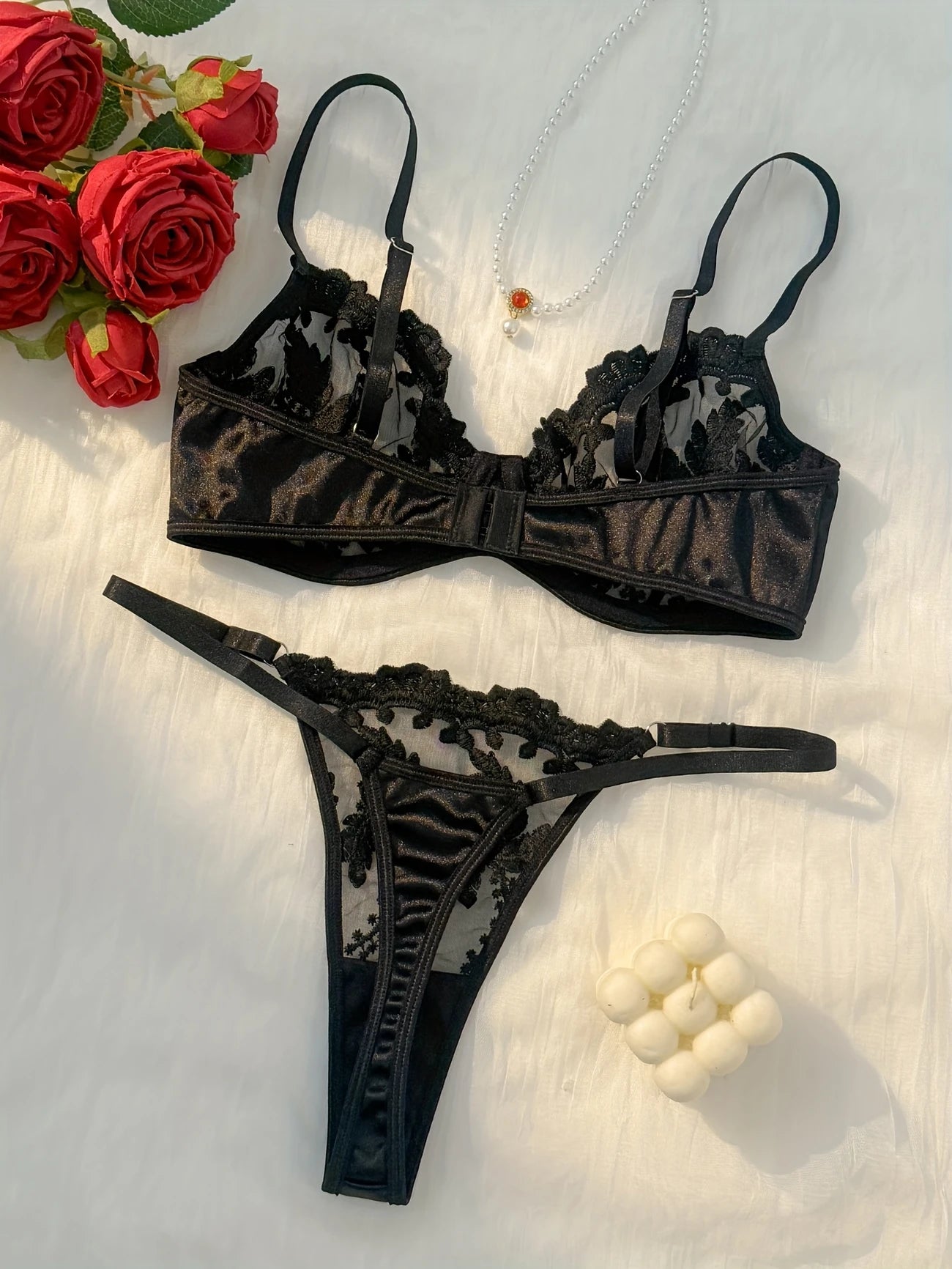 Elegant Embroidered Lingerie Set