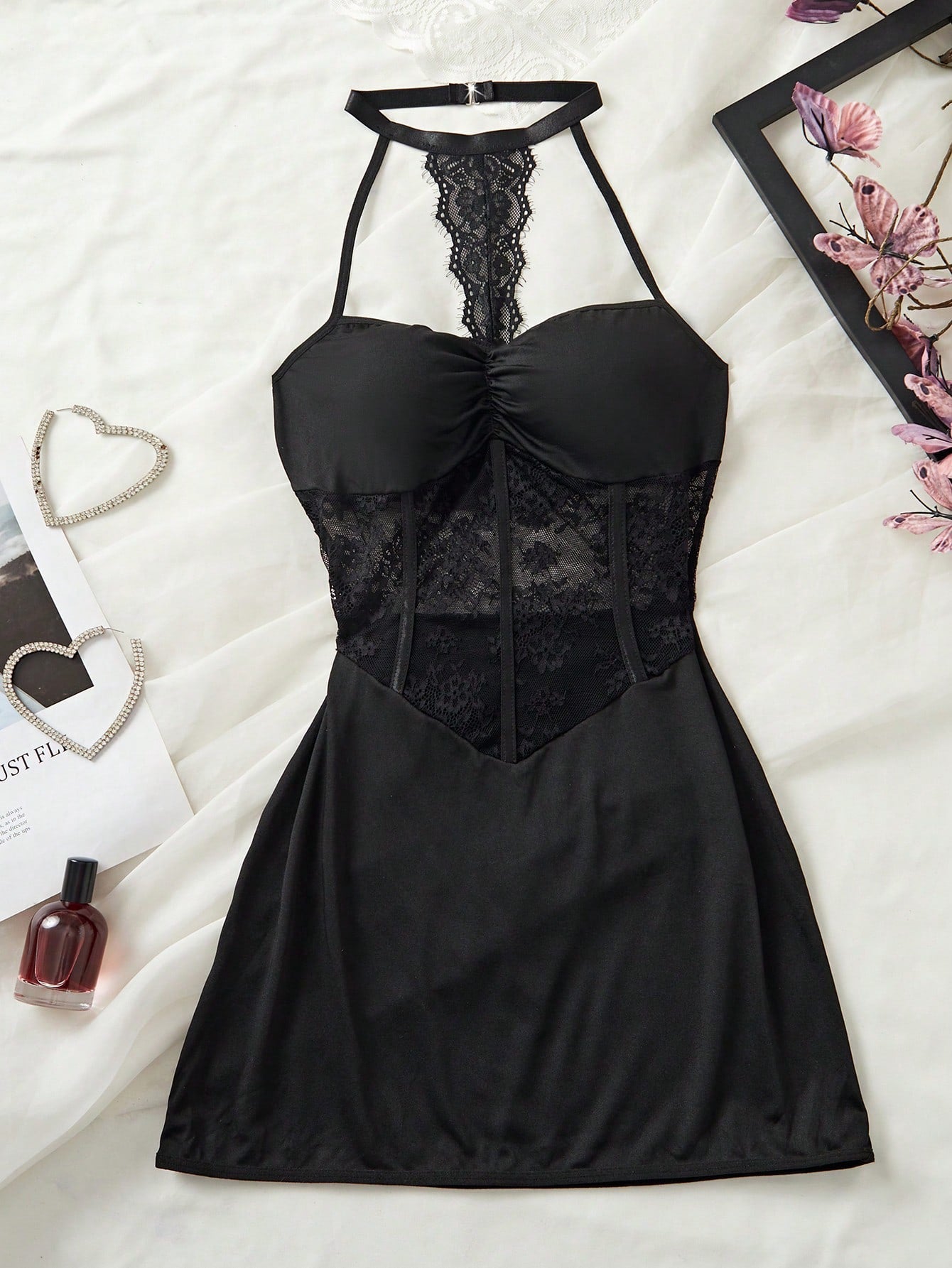 2 Pieces Women's Black Pajamas