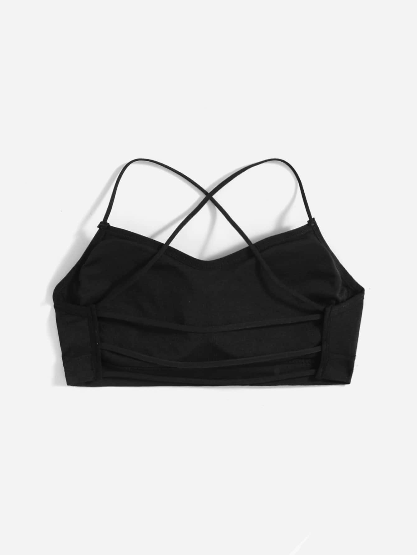 Solid Criss Cross Backless Bralette