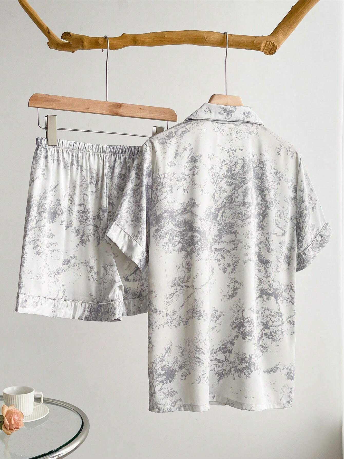 Women's Short Sleeve Ice Silk Premium Homewear Set