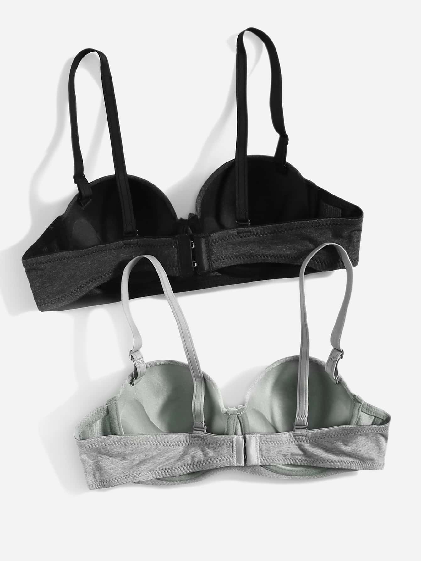 2pack Solid Underwire Bra