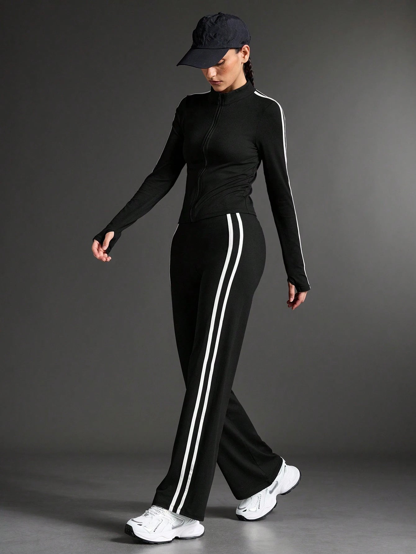 Sport Streetz Women Sports &amp; Yoga Fashion Tracksuits Women Set Black