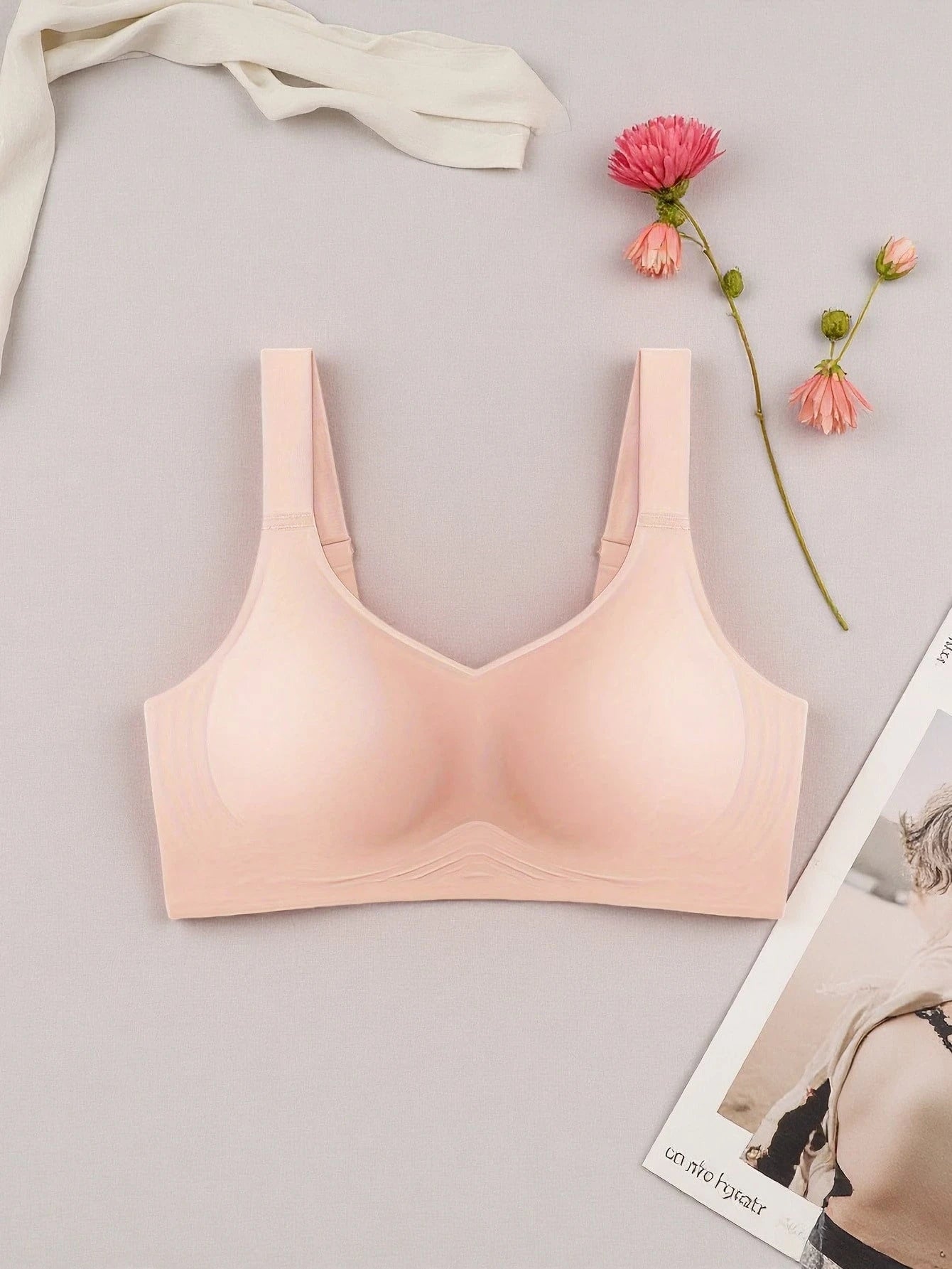 2pcs Set Simple & Comfortable Wireless Sports Bras For Women