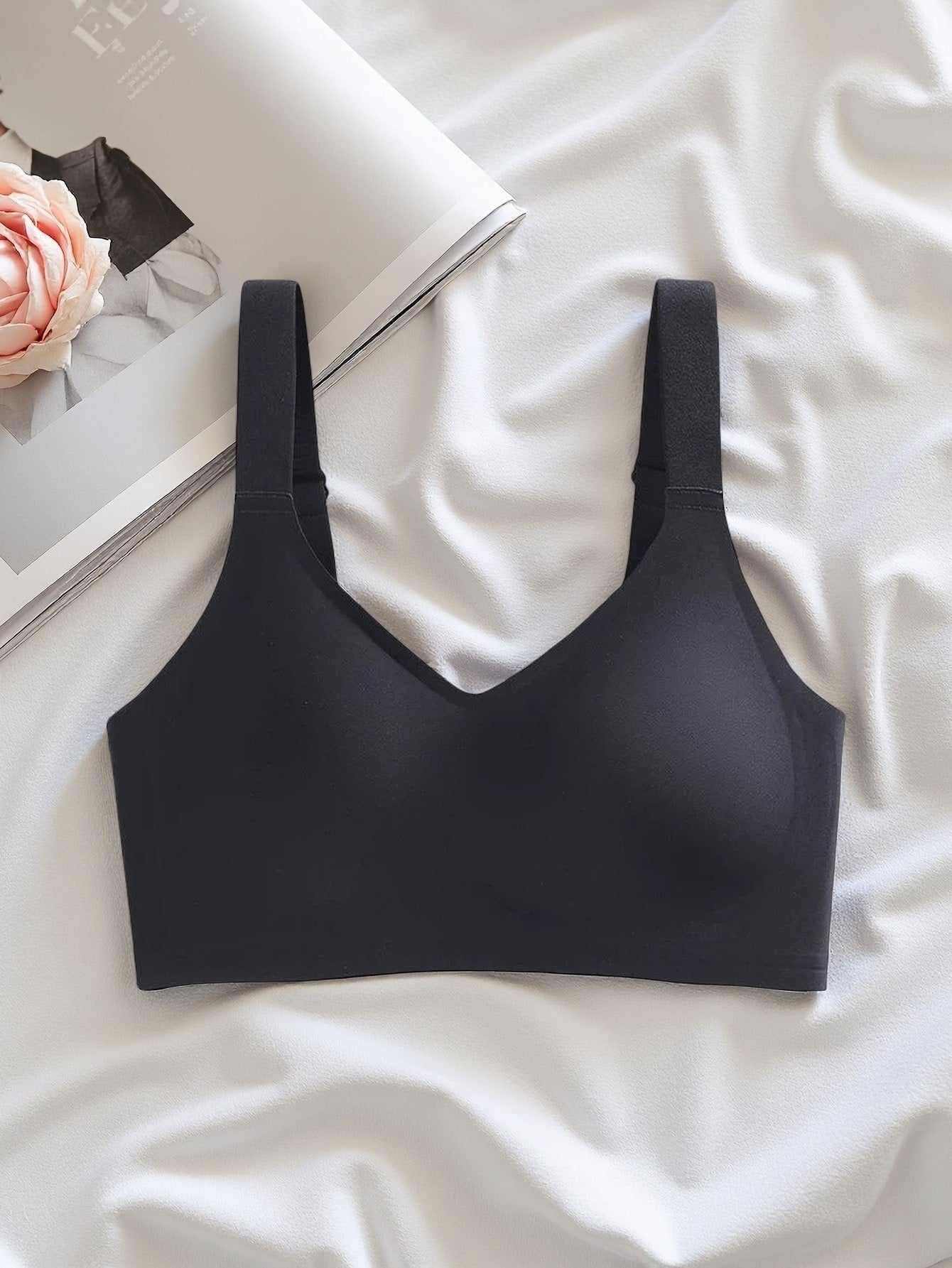 2pcs Set Simple & Comfortable Wireless Sports Bras For Women