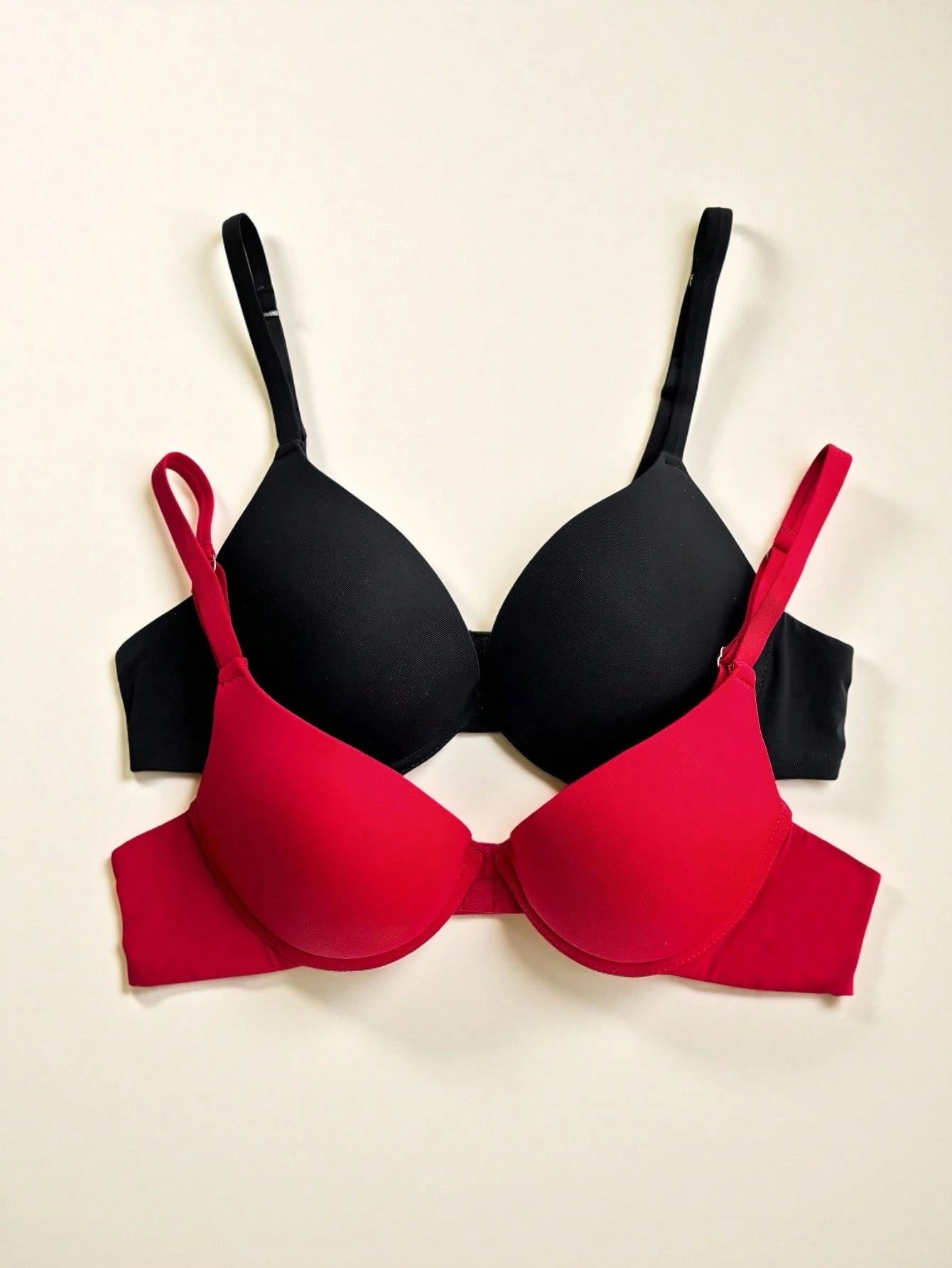 2pcs Women's Minimalist Solid Color Wire-Free Bras