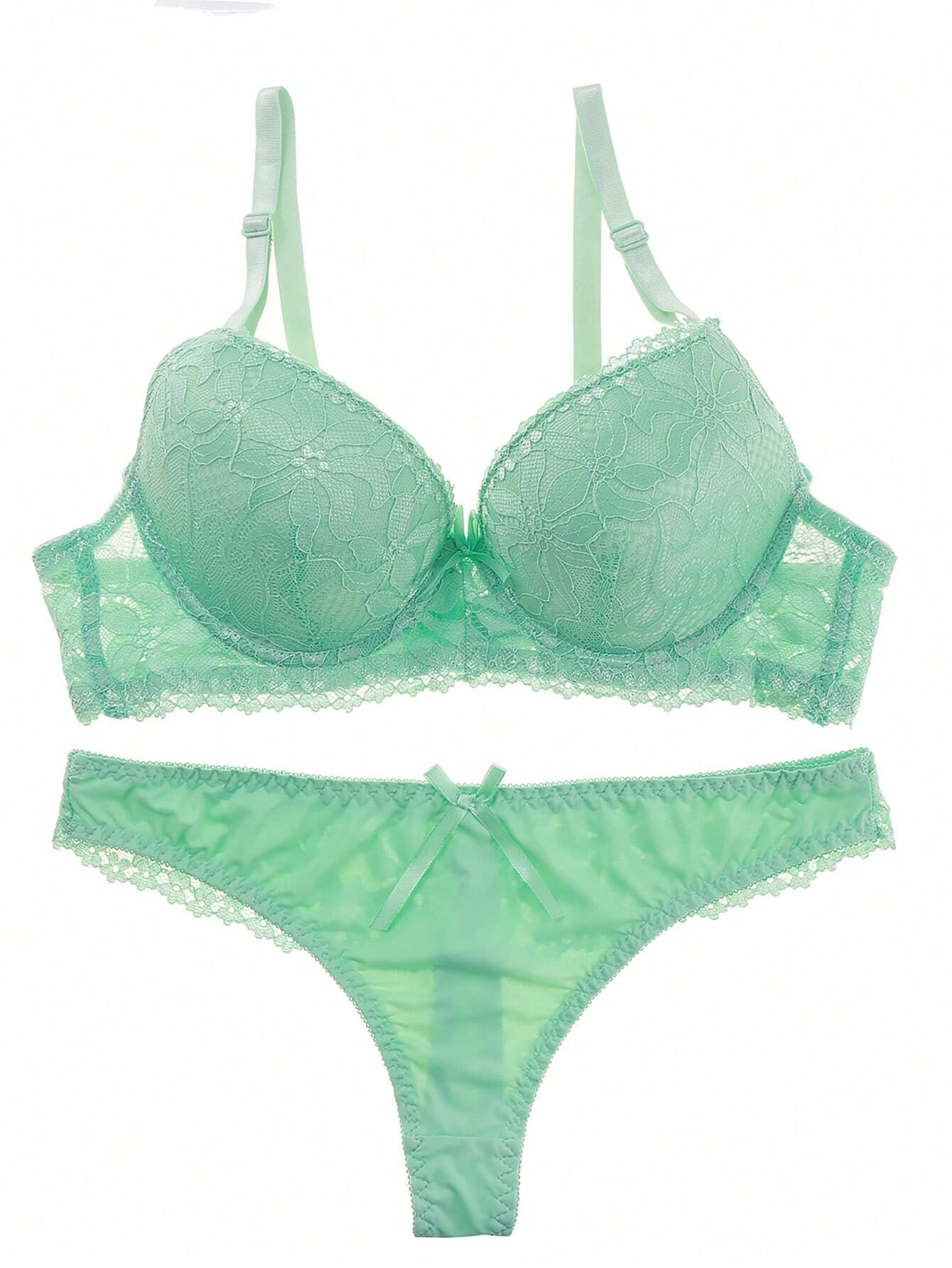 Ladies' Lace Solid Color Bra &amp; Panty Set, Lingerie