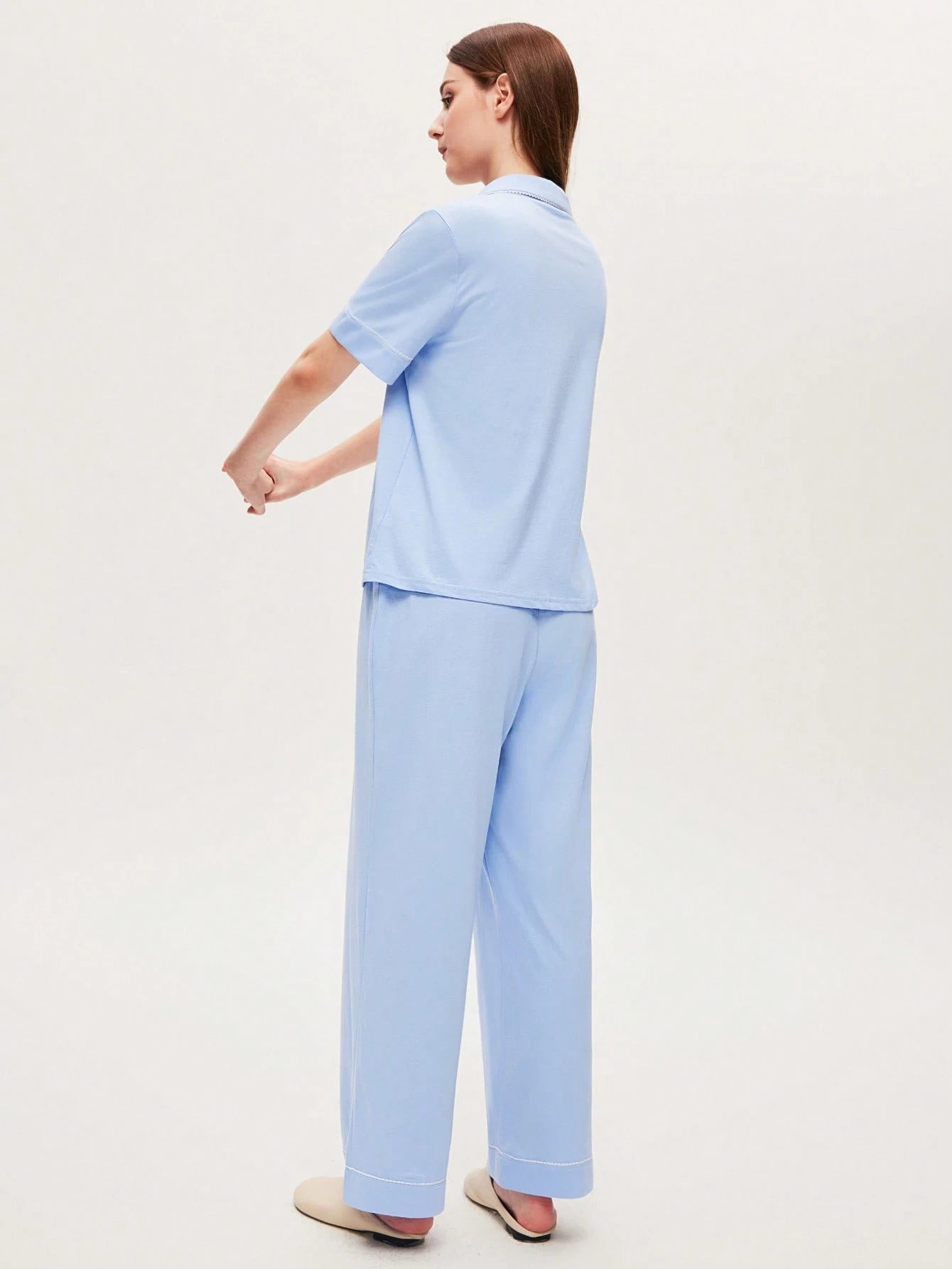 LUVLETTE Soft Cotton &amp; Modal Ginger Yellow Basic Long Women Bridesmaid Pajama Sets