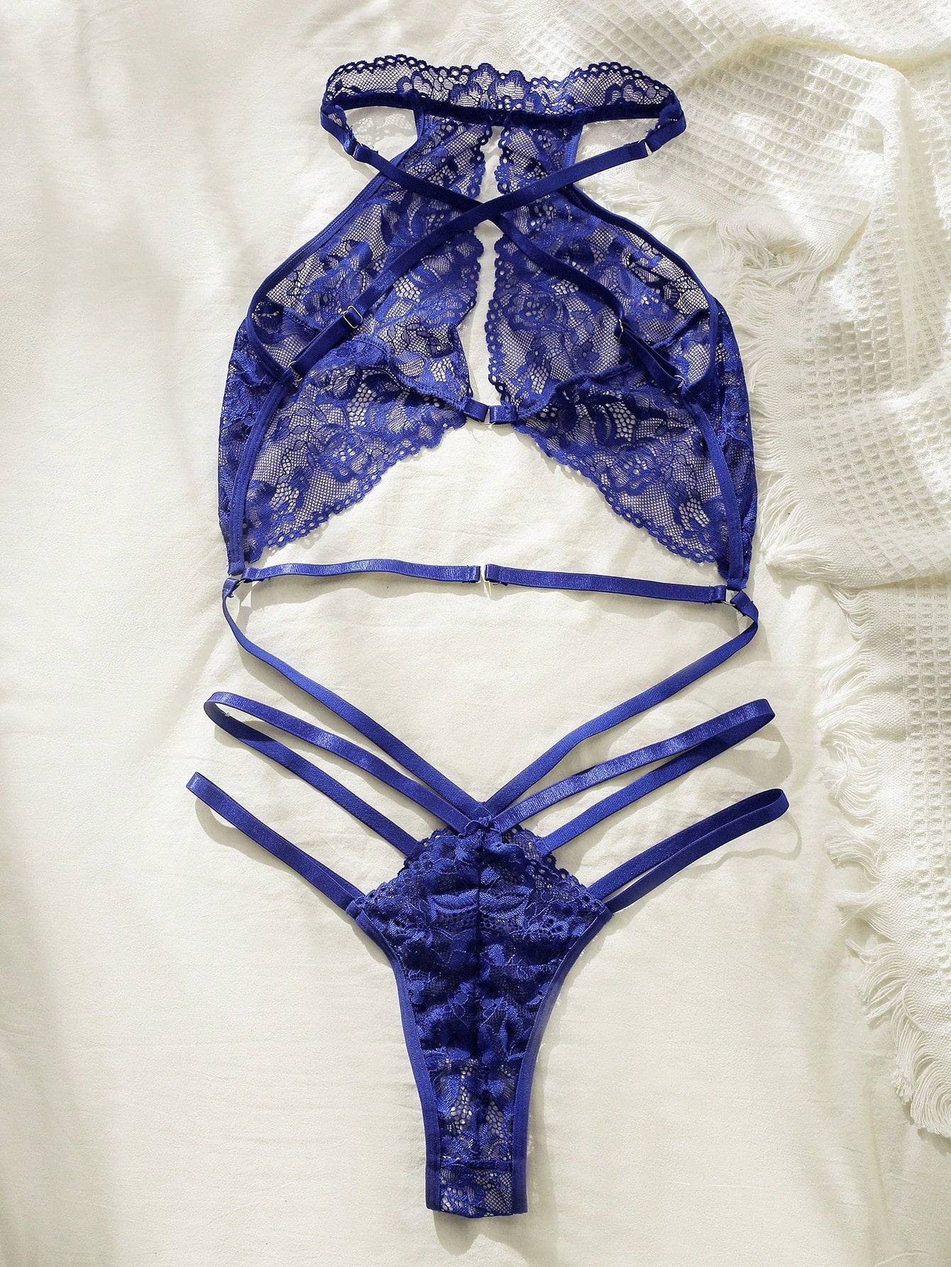 SHEIN Floral Lace Cut Out Teddy Bodysuit