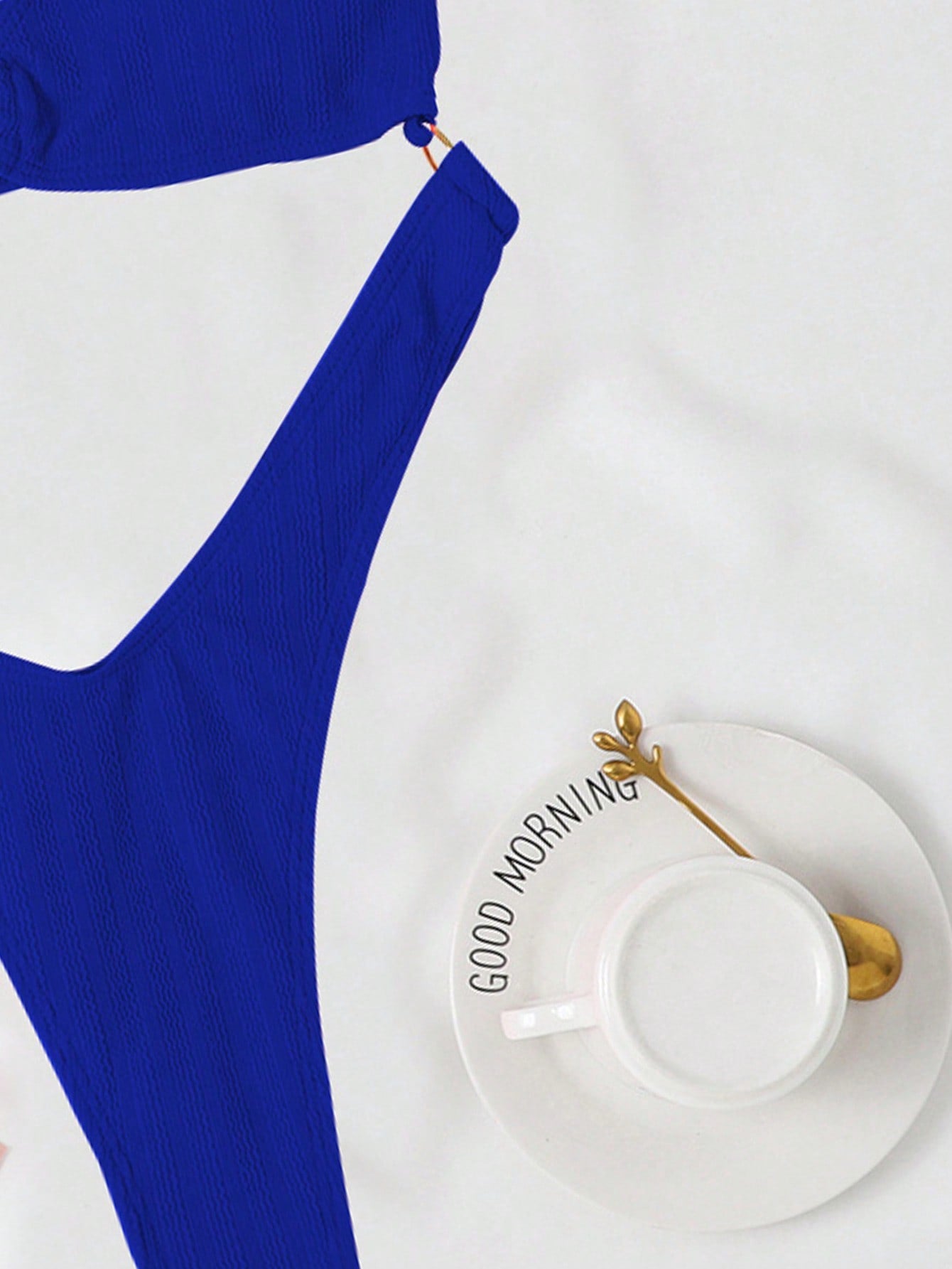 SHEIN Swim Y2GLAM Cut Out Ring Linked One Shoulder One Piece Swimsuit