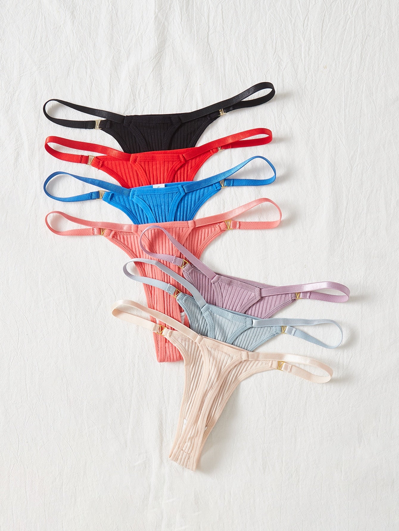 7pack Ribbed Knit Thong