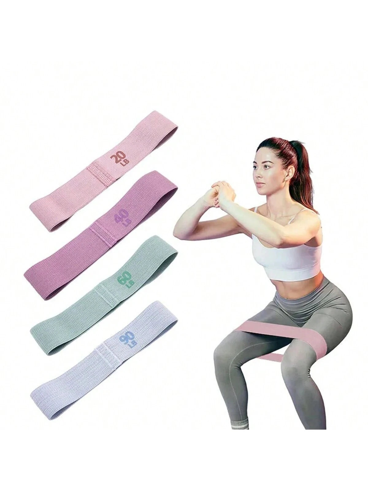 1pc Mint Green Yoga Resistance Band, Anti-Slip Fitness Resistance Band For Glute Bridges