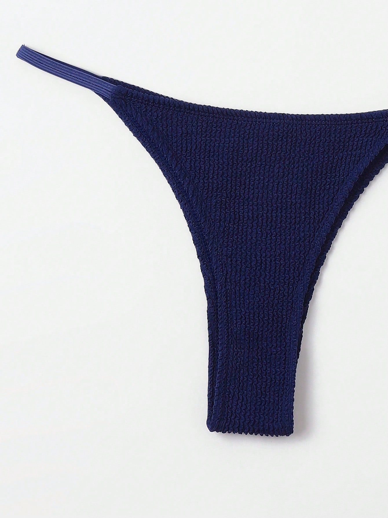 Contrast Binding Triangle Thong Bikini Swimsuit