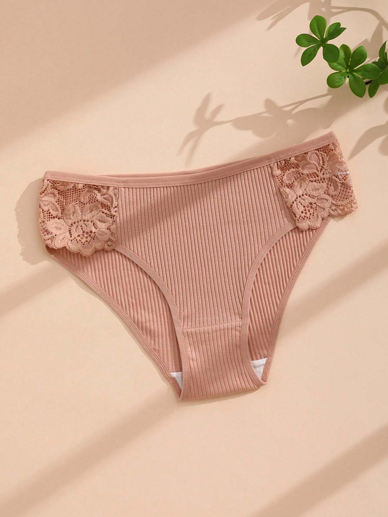 7pcs/Set Women's Solid Color Low-Rise Lace Breathable Triangle Panties For Teen Girls
