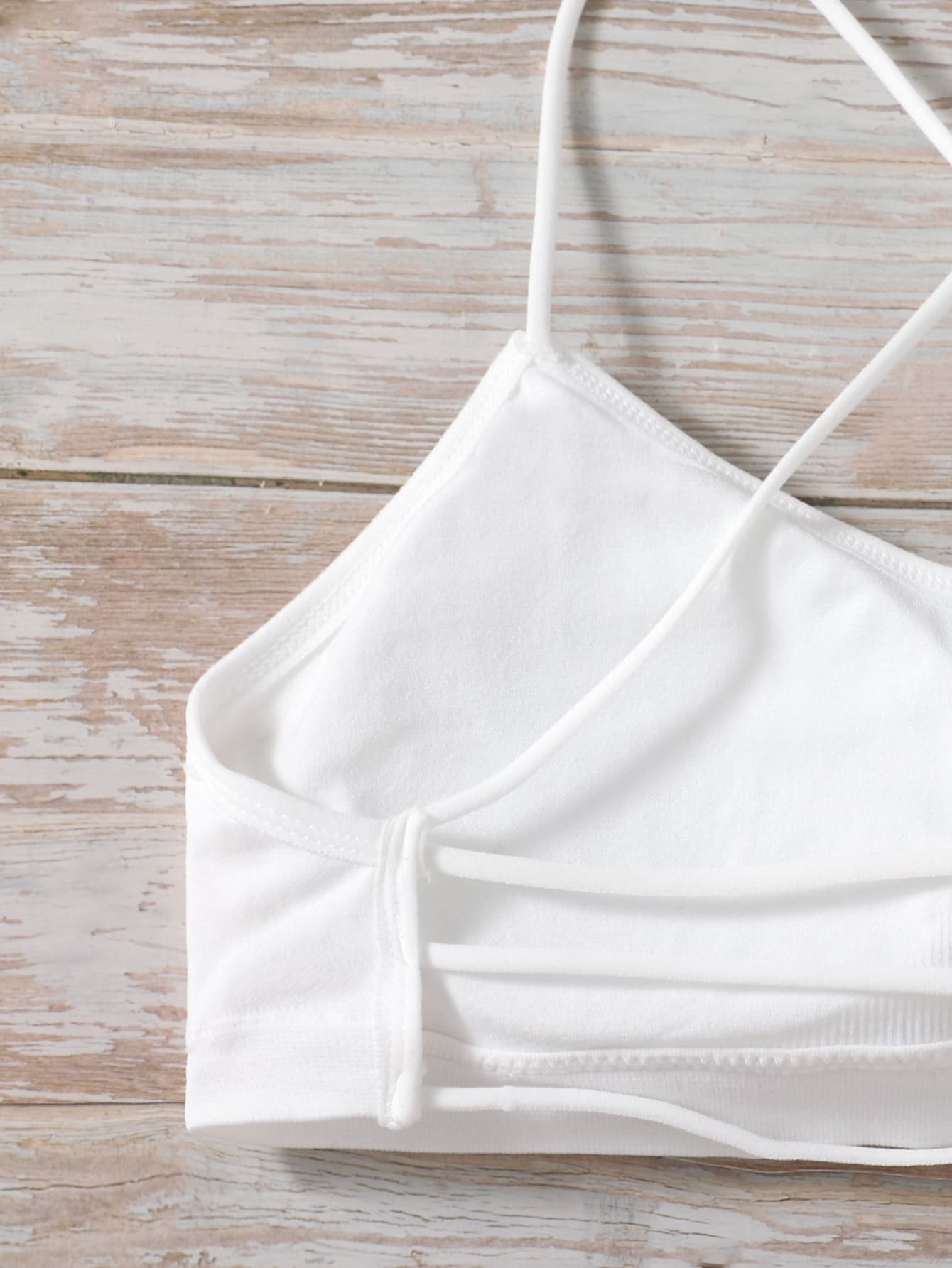 Solid Criss Cross Backless Bralette