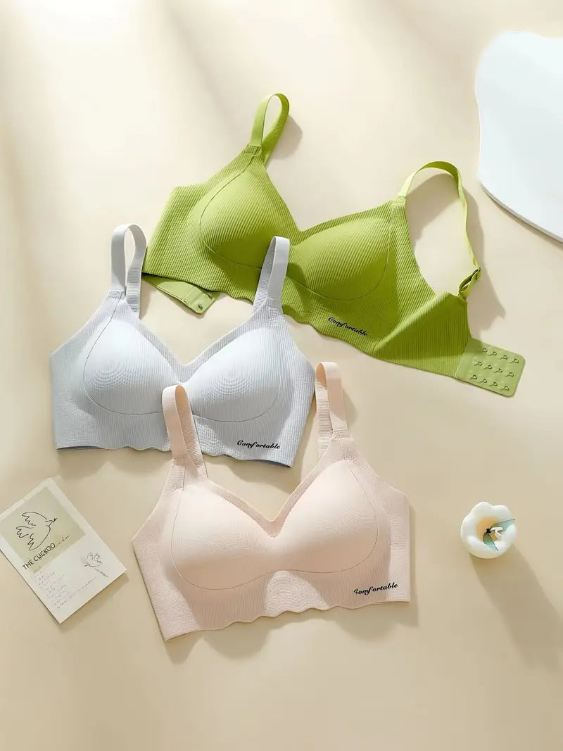 5pcs Seamless Latex Striped Bralette