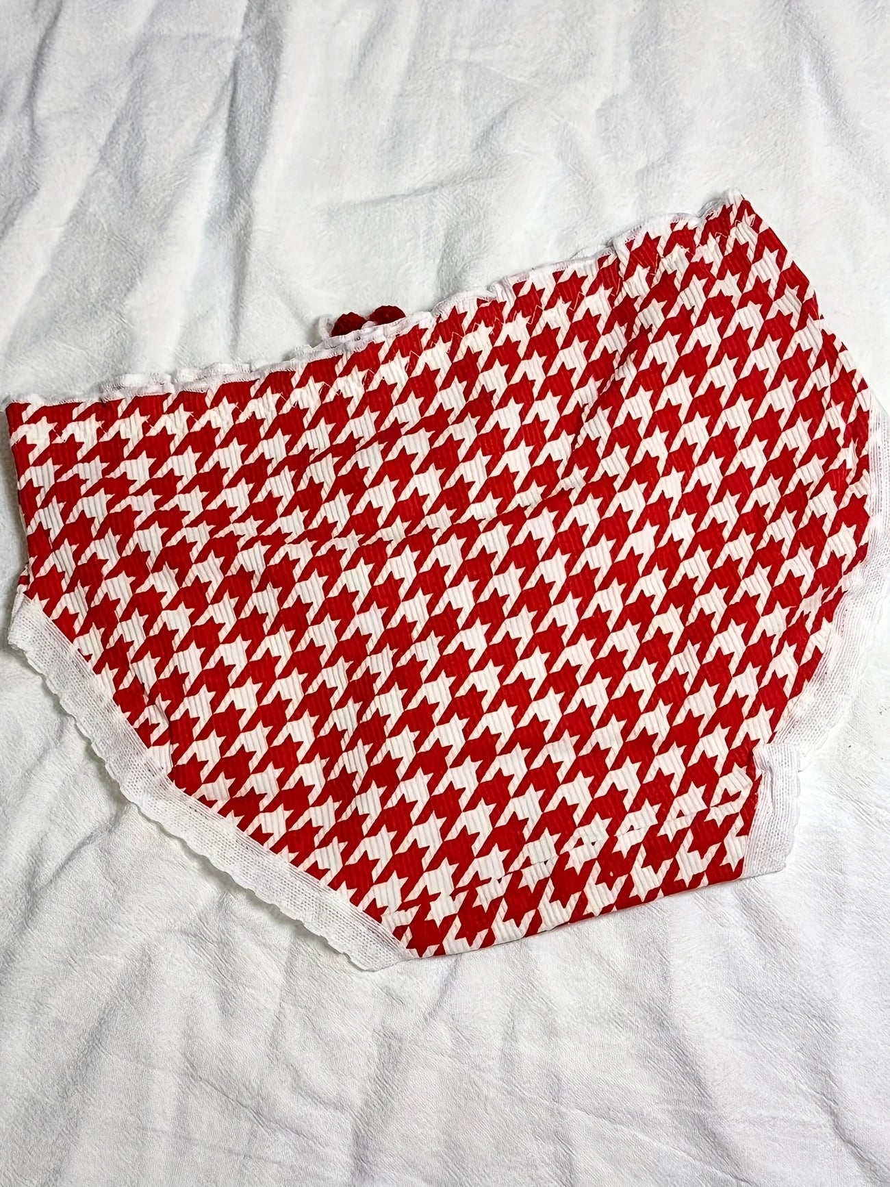 Set of 4 New Style Christmas Breathable And Stretchy Women'S Panties with Ruffled Lace for Comfort