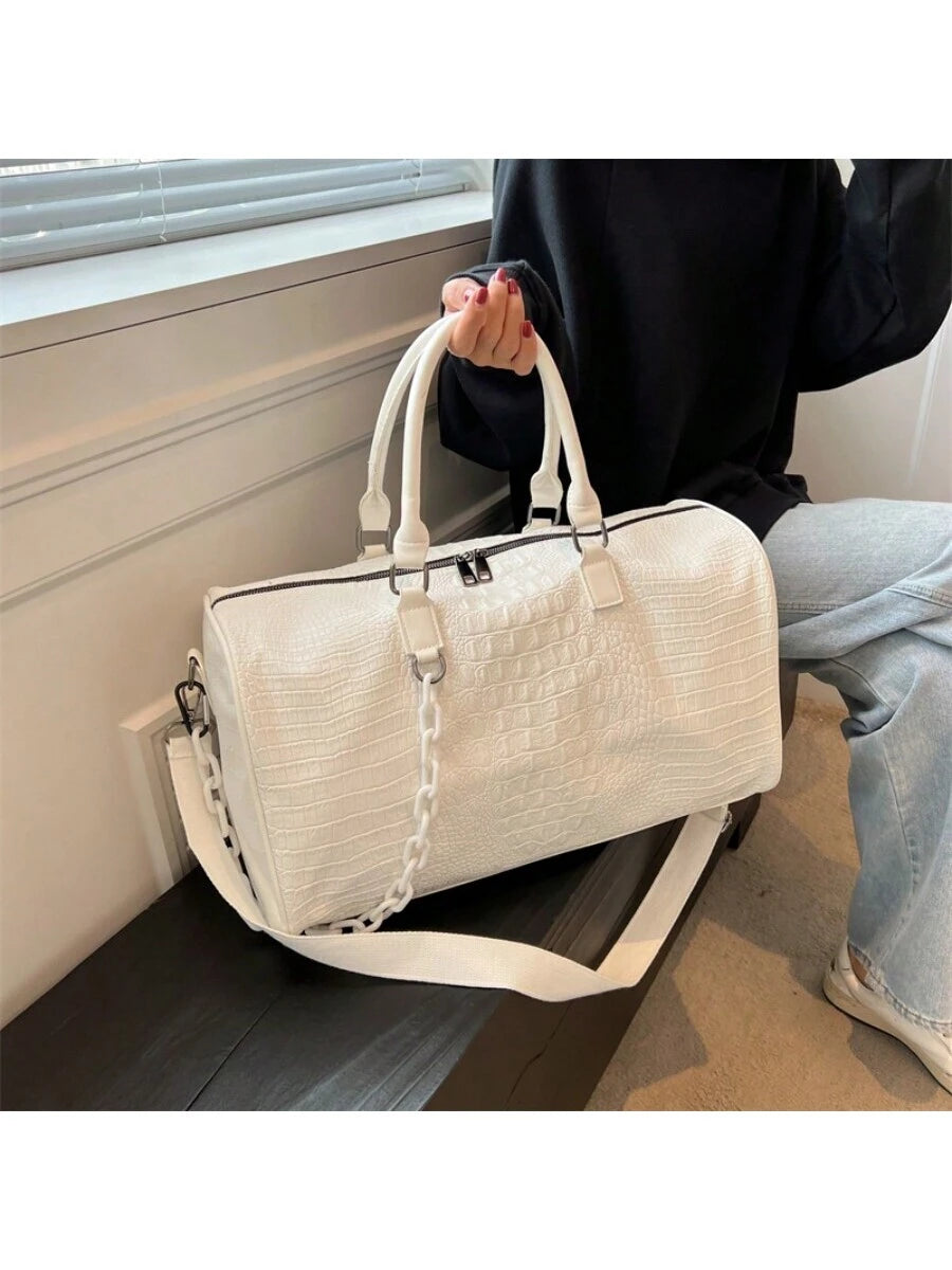 Large Capacity Fashion Printed Luggage Bag, Suitable For Men &amp; Women's Fitness, Travel, Outdoor Sports Storage Bag