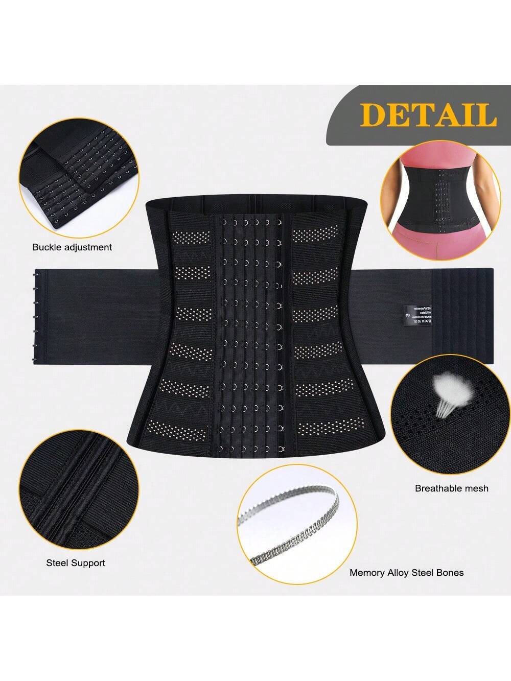 1pc Wrap Waist Trainer Double Belt Body Shaper Corset Shapewear Slimming Sheath