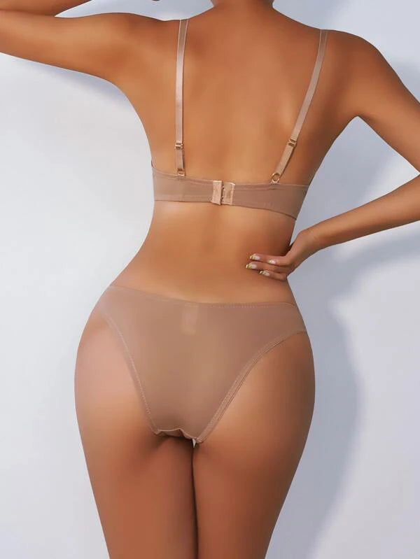 Solid Underwire Lingerie Set