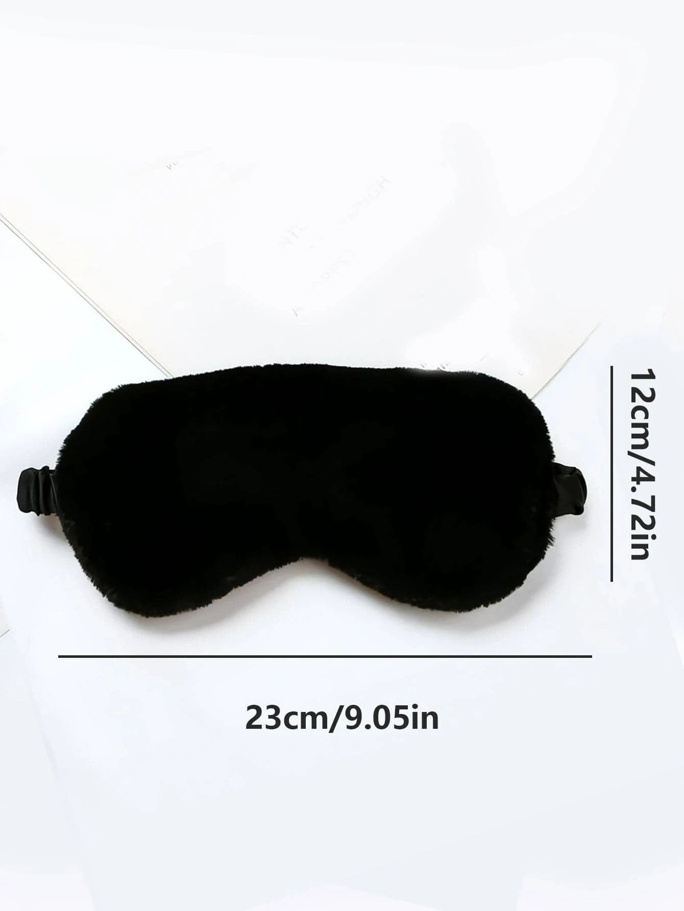 1pc Simple Black Fluffy Soft Eyecover