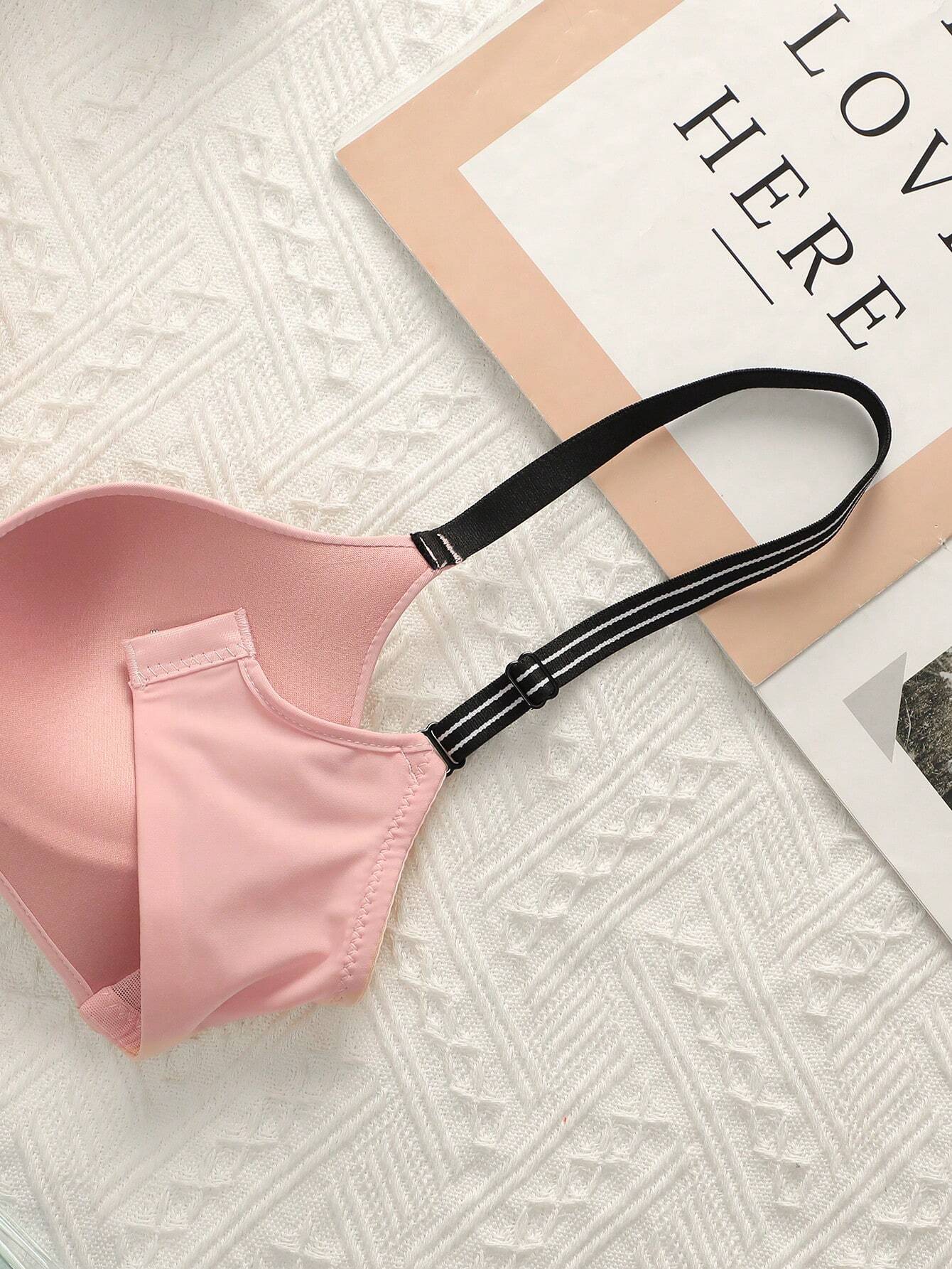 Letter Print Strap Bra Set 3pack Sports