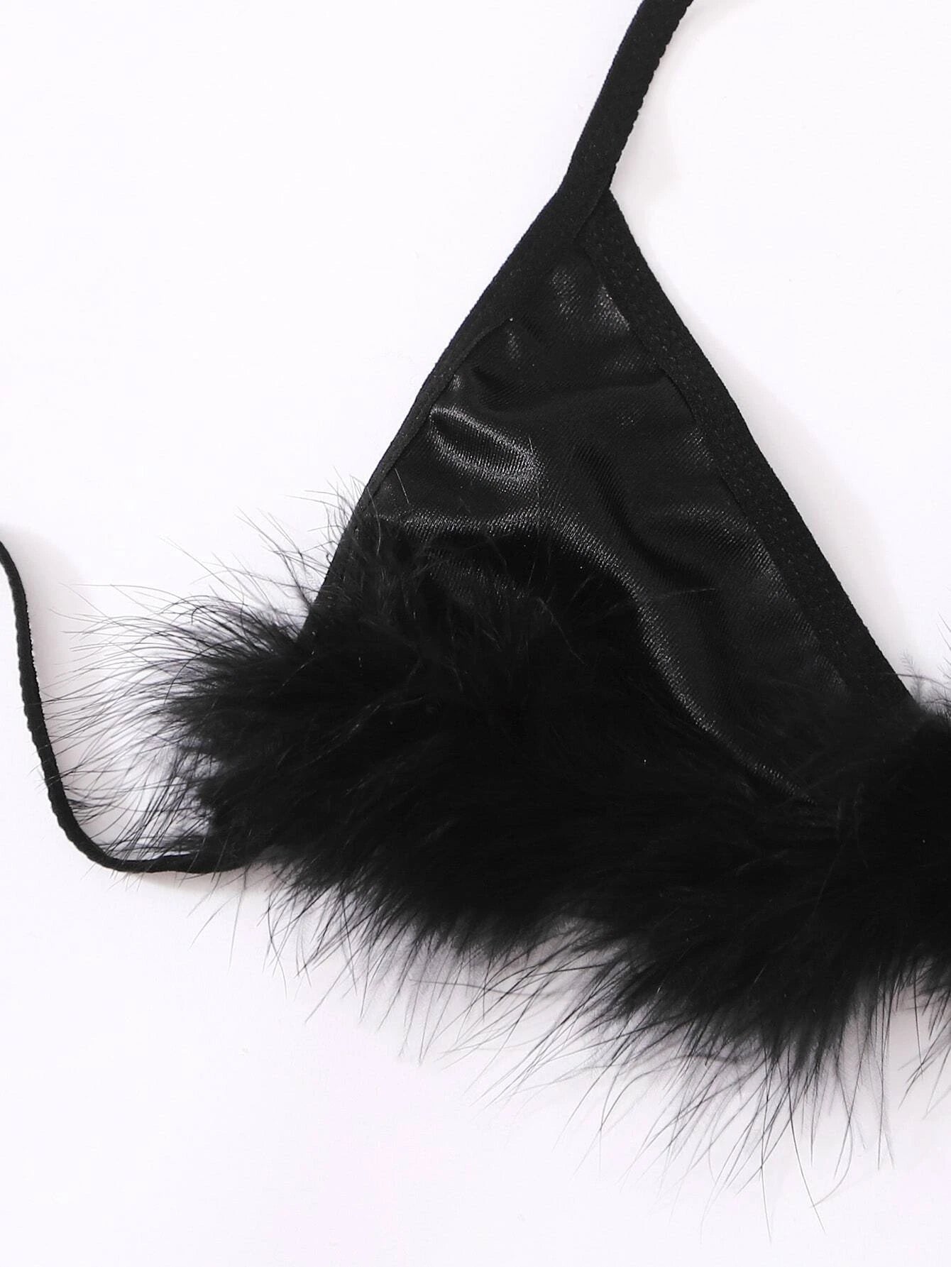 6pack Fluffy Triangle Thong Rabbit Sexy Costume