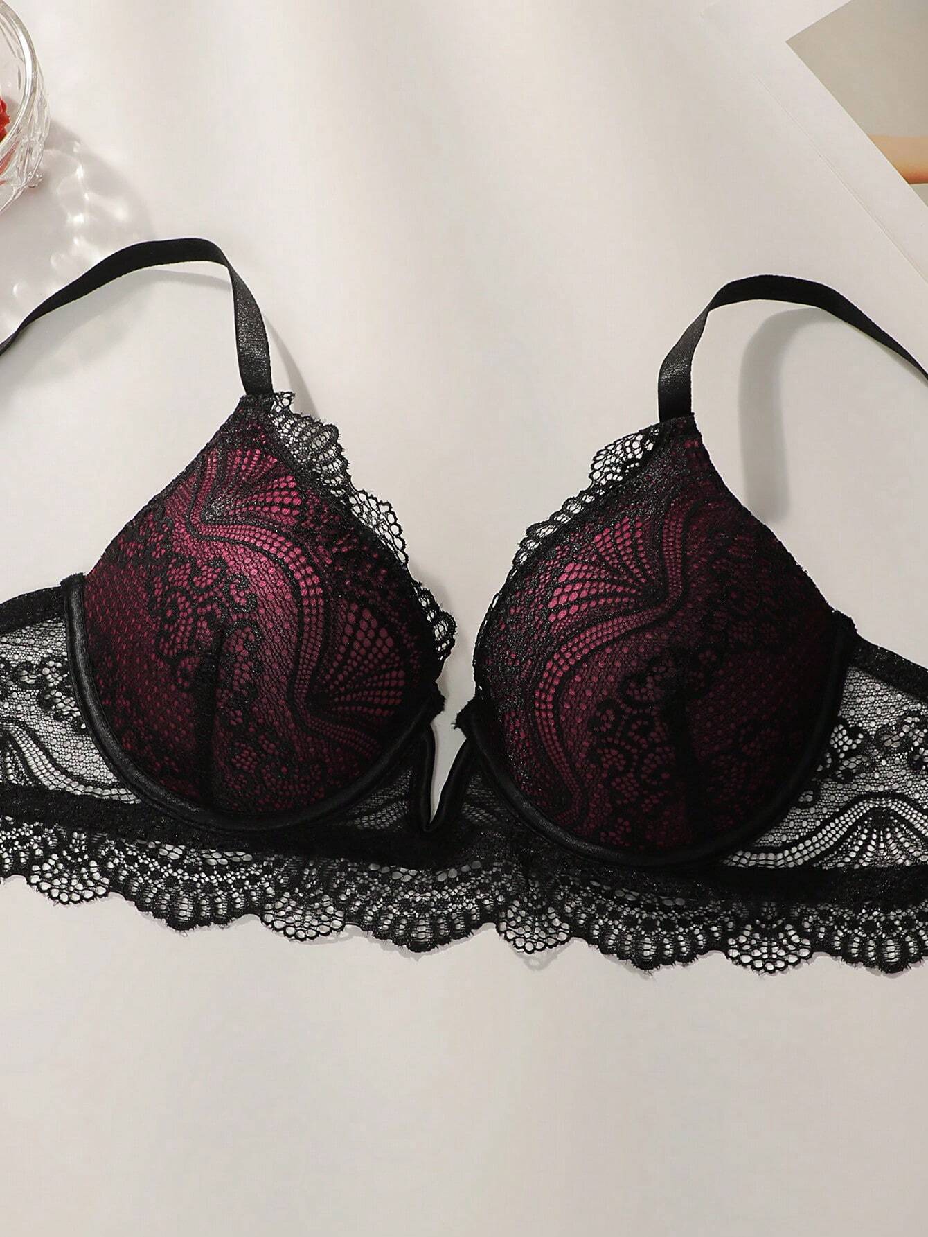 Lace Underwire Bra &amp; Panty Lingerie Set