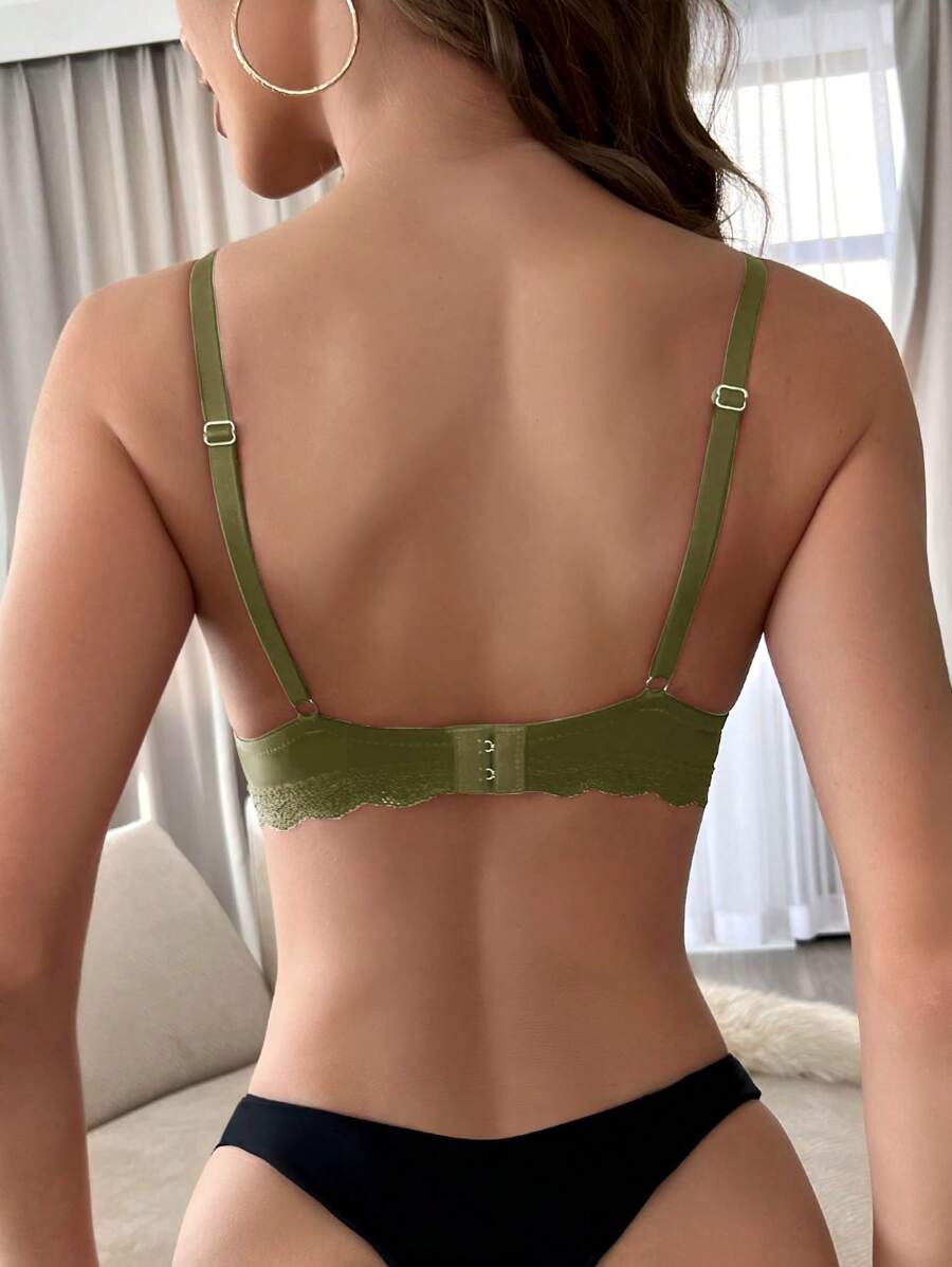 Lace Trim Push Up Bra