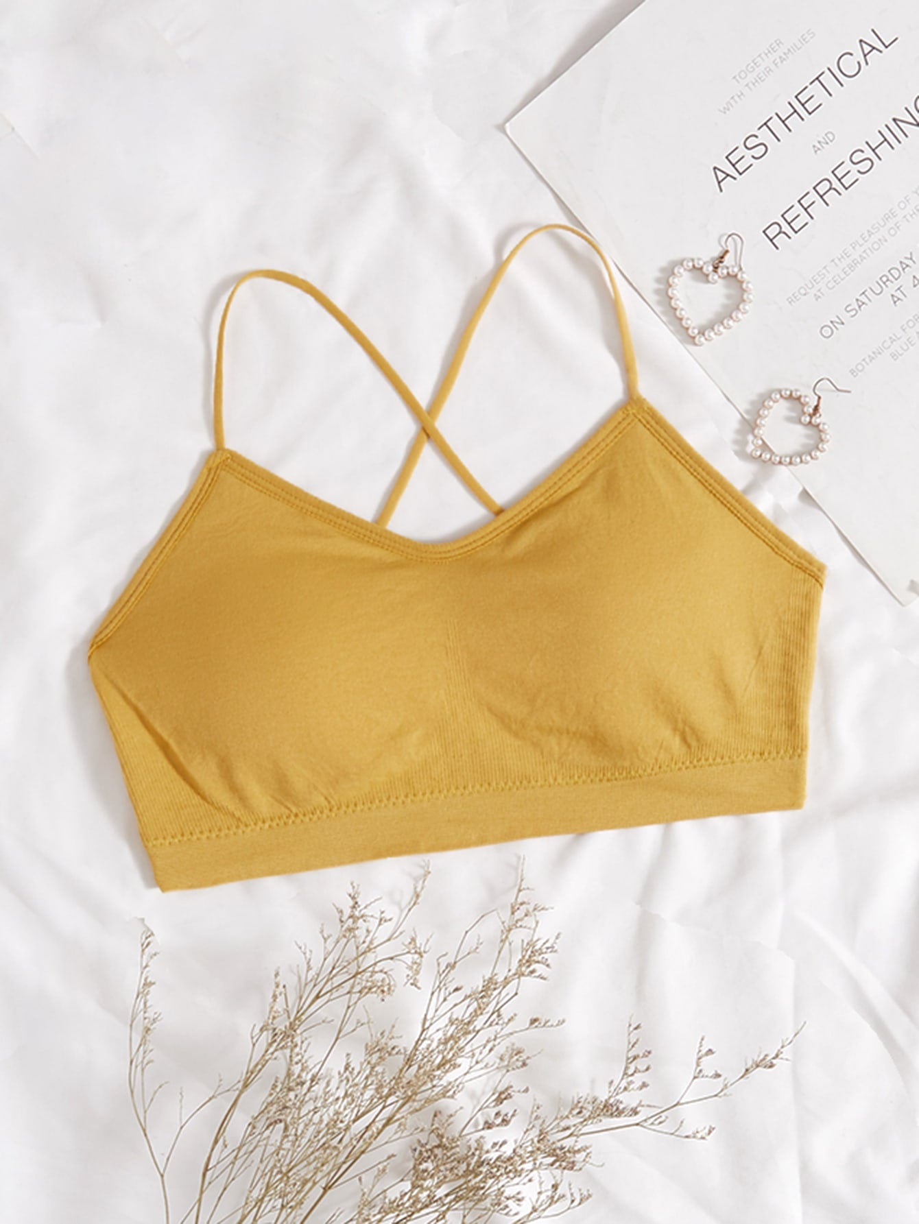 Solid Criss Cross Backless Bralette