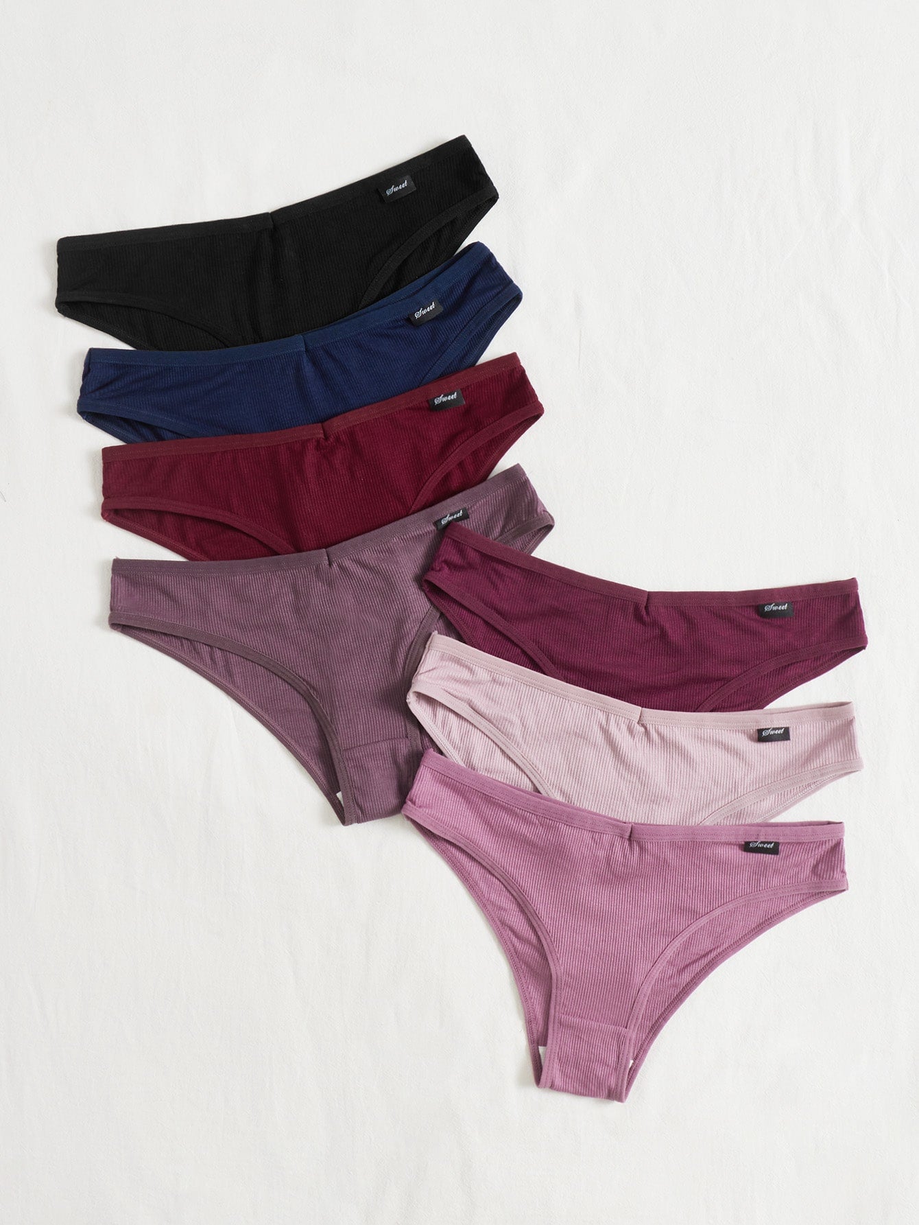 7pack Solid Rib Panty