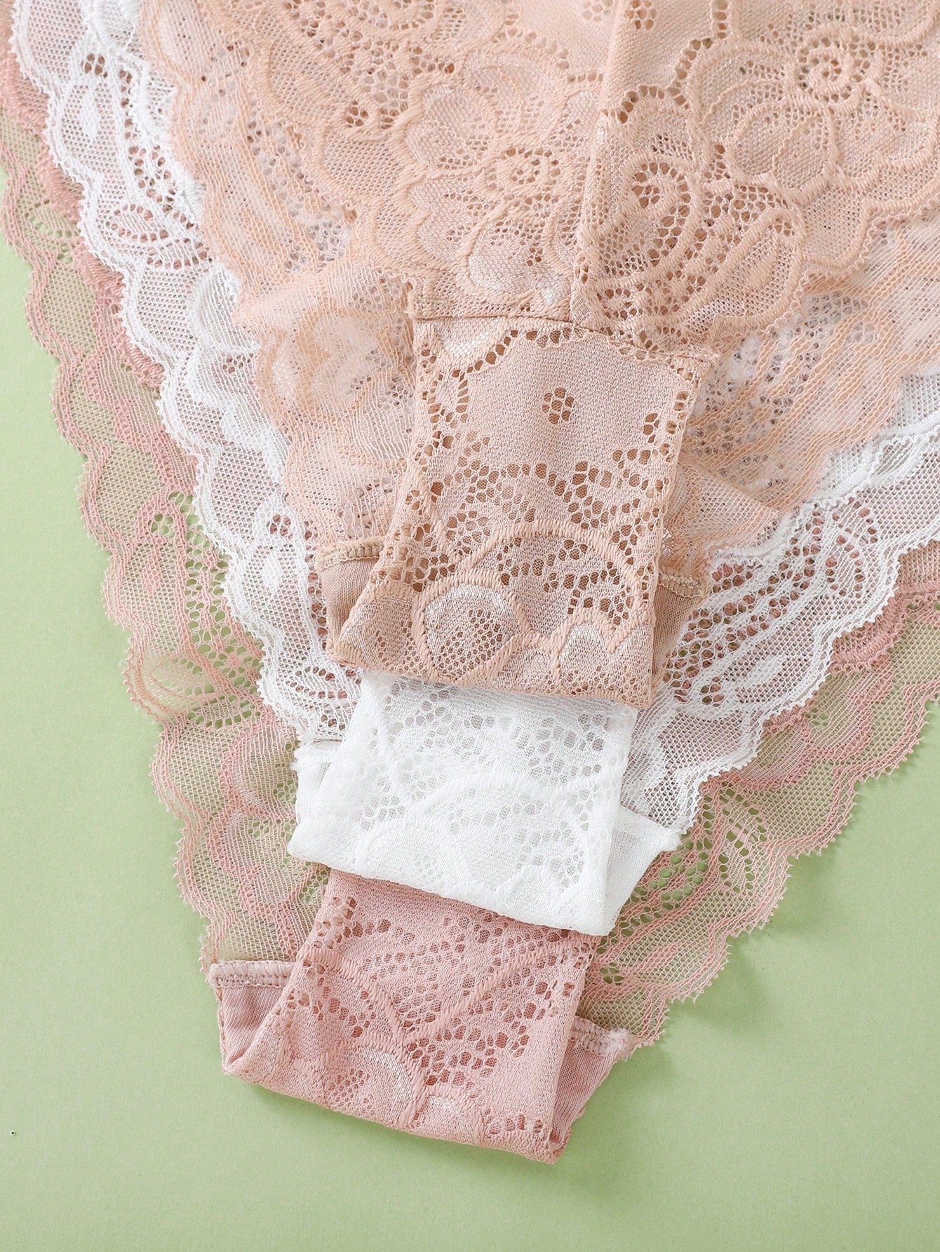 3pcs/Set Minimalist Romantic Lace Women's Bikini Briefs