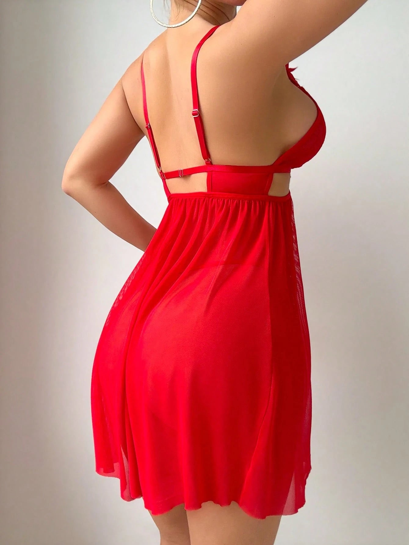 Romantic Lace Splice Sexy Lingerie 2pcs/Set (Includes Nightdress And Thong