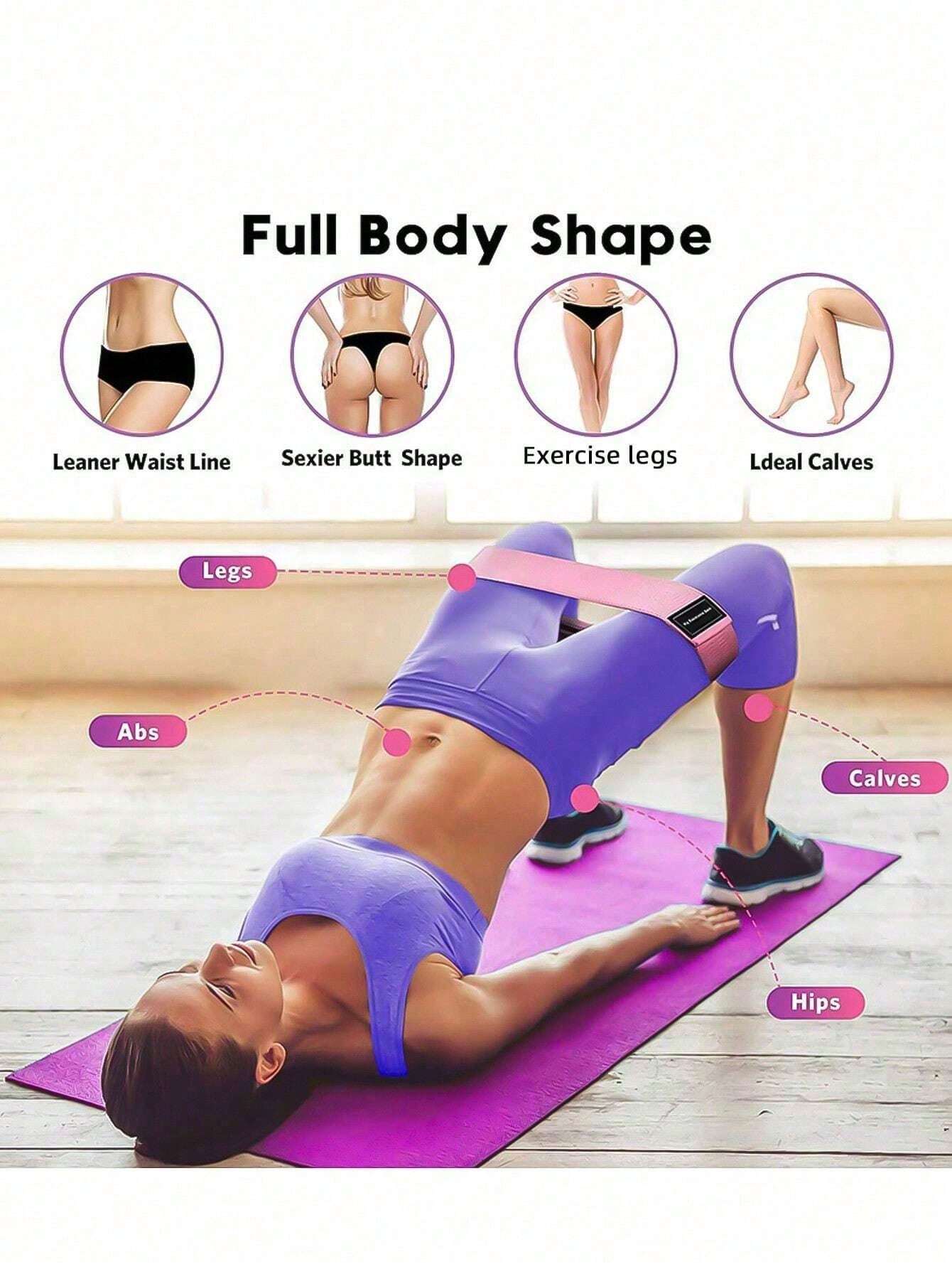 1pc Mint Green Yoga Resistance Band, Anti-Slip Fitness Resistance Band For Glute Bridges