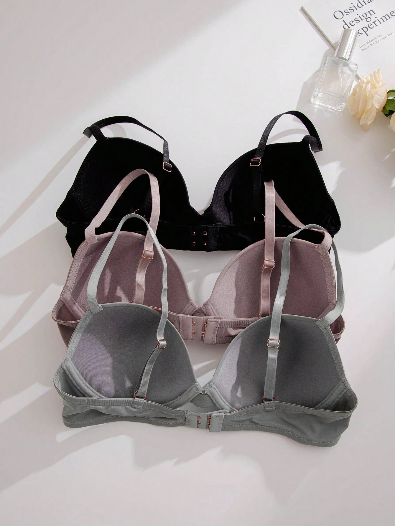 3pack Solid Underwire Bra Set