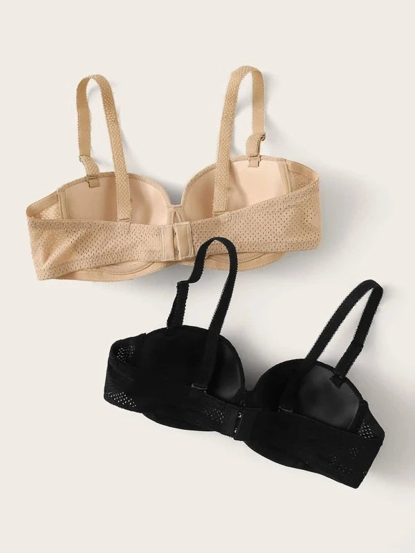 2pack Solid Underwire Bra Set