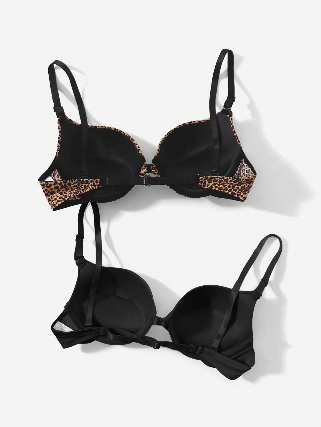 2pack Leopard Print Underwire Bra