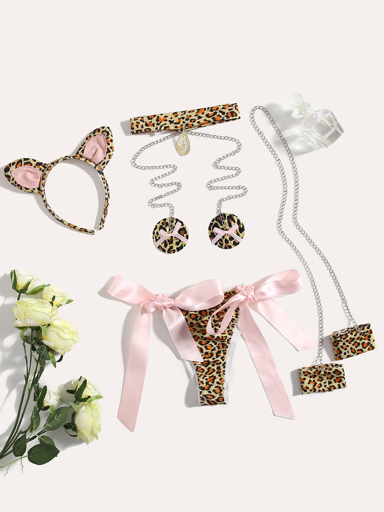 4pack Leopard Chain Linked Animal Costume Set