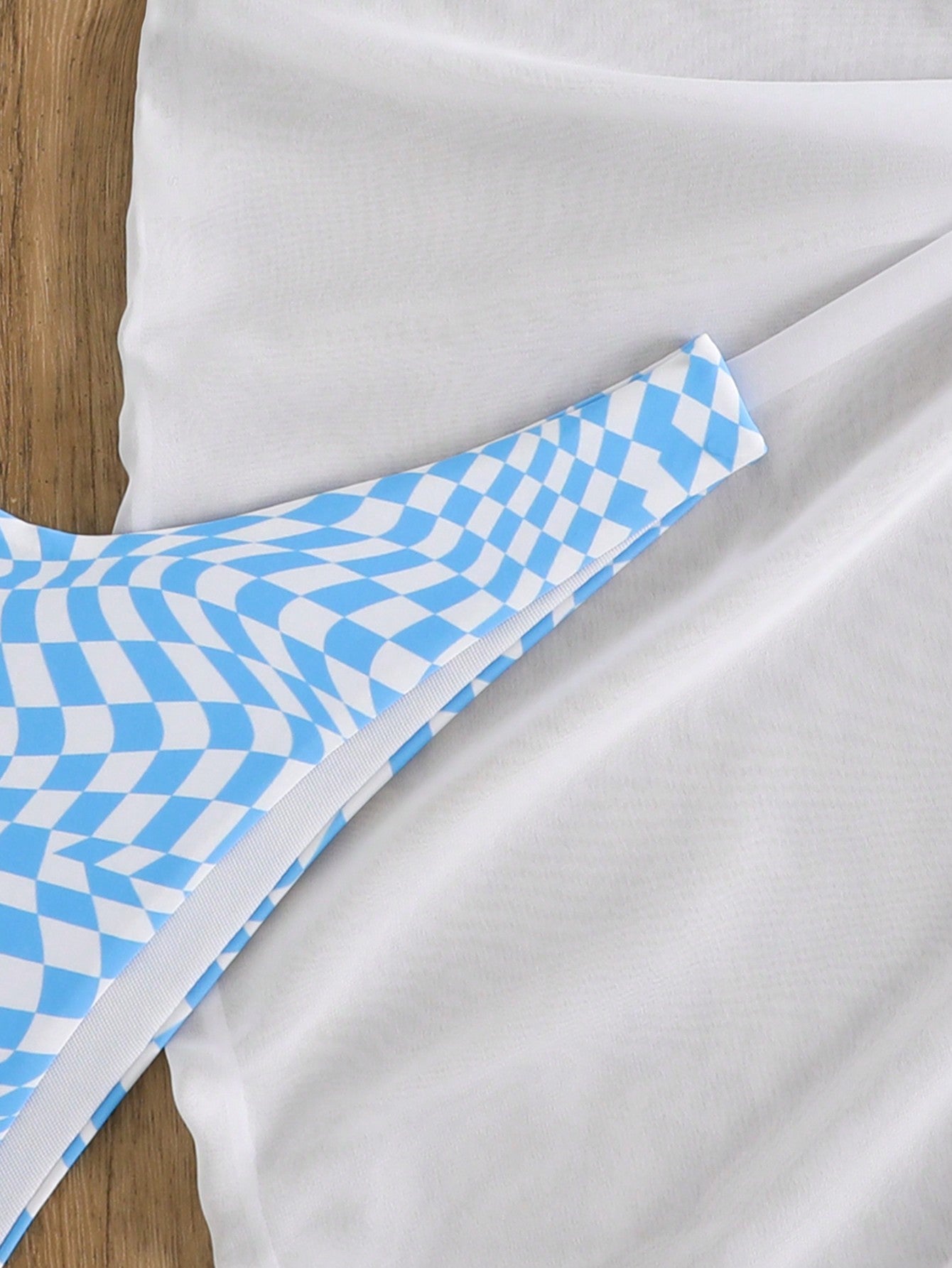 SHEIN Swim Mod Floral Print Halter Triangle Bikini Swimsuit With Beach Skirt