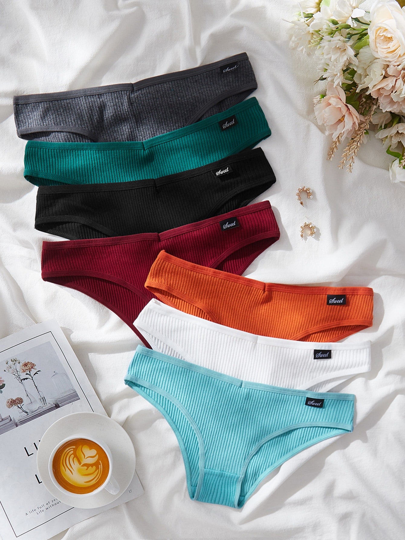 7pack Solid Rib Panty S Multicolor 2