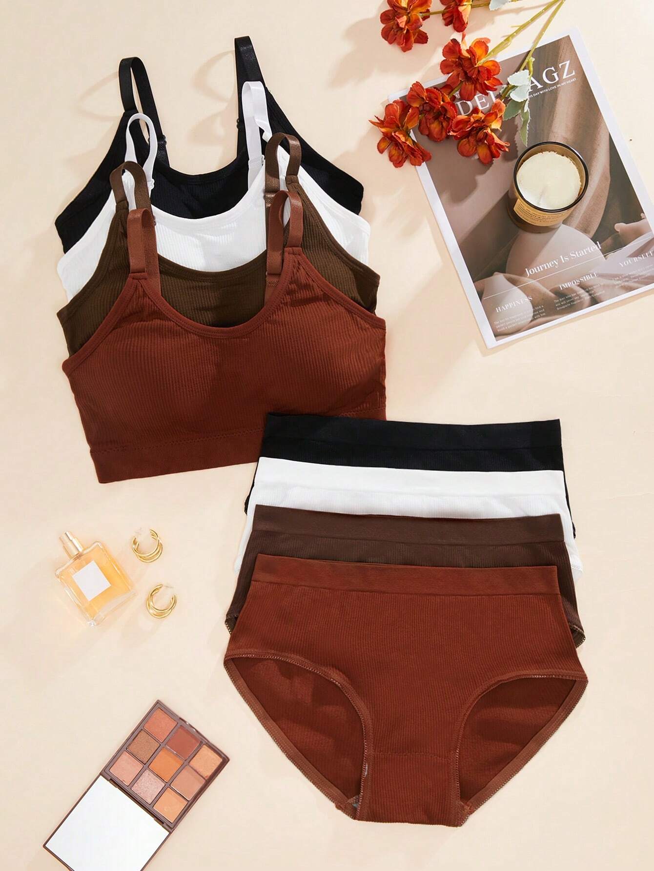 4 Colors Sports & Casual Comfortable Underwear Outfit Matching Set