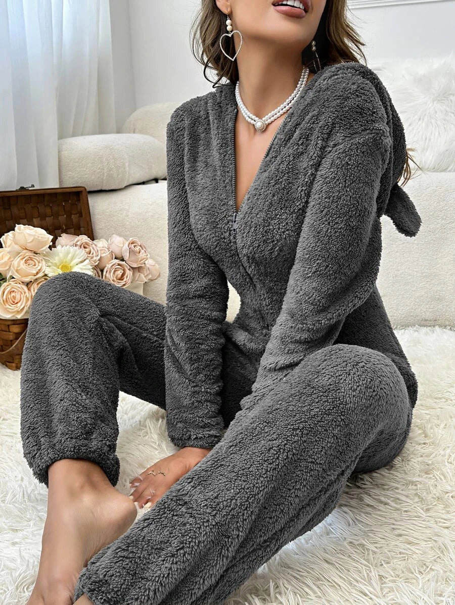 3D Ears Design Hooded Sleep Jumpsuit
