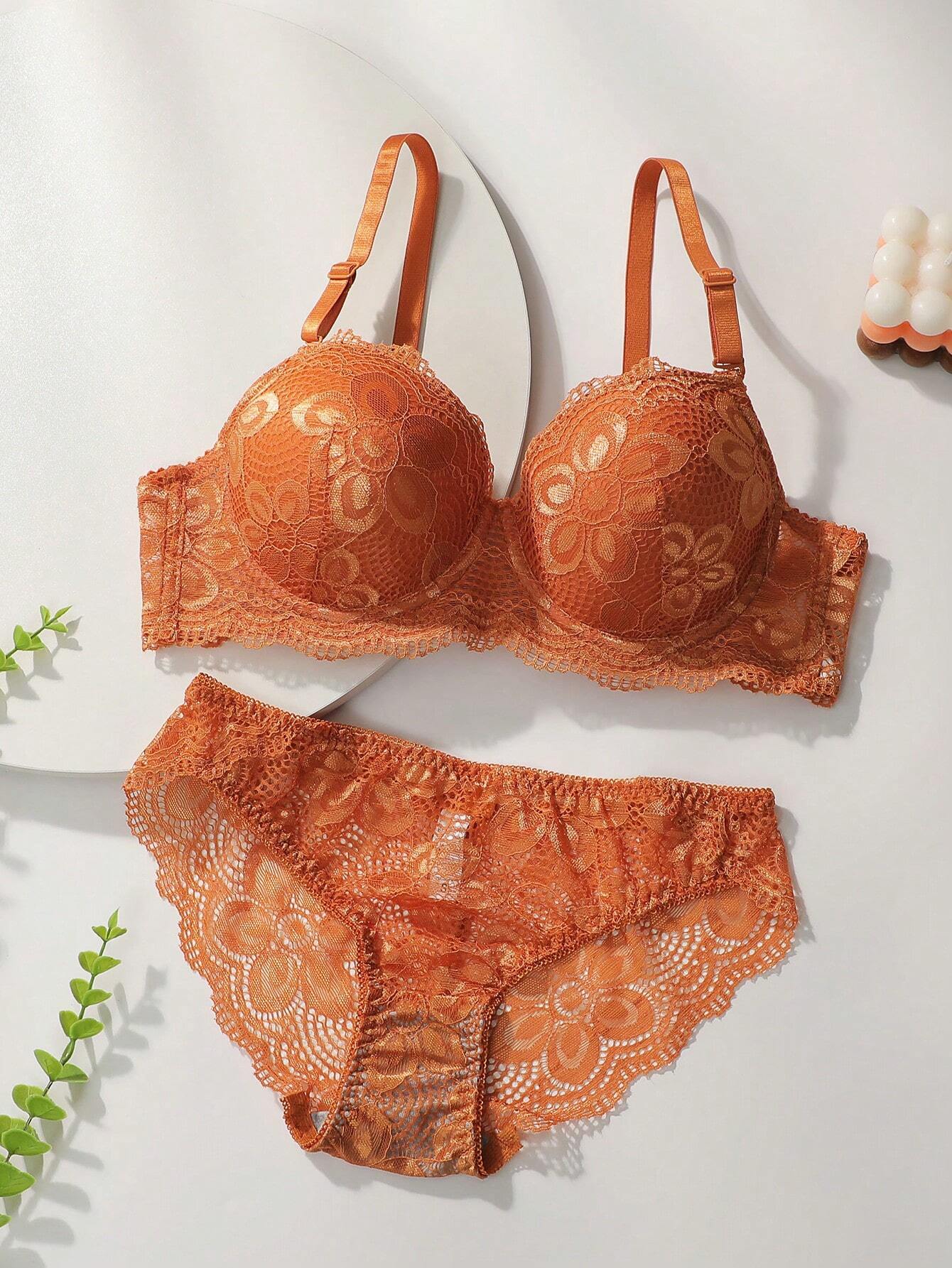 2pcs Women Lingerie Set (With Underwire, Triangle Panty) Yellow