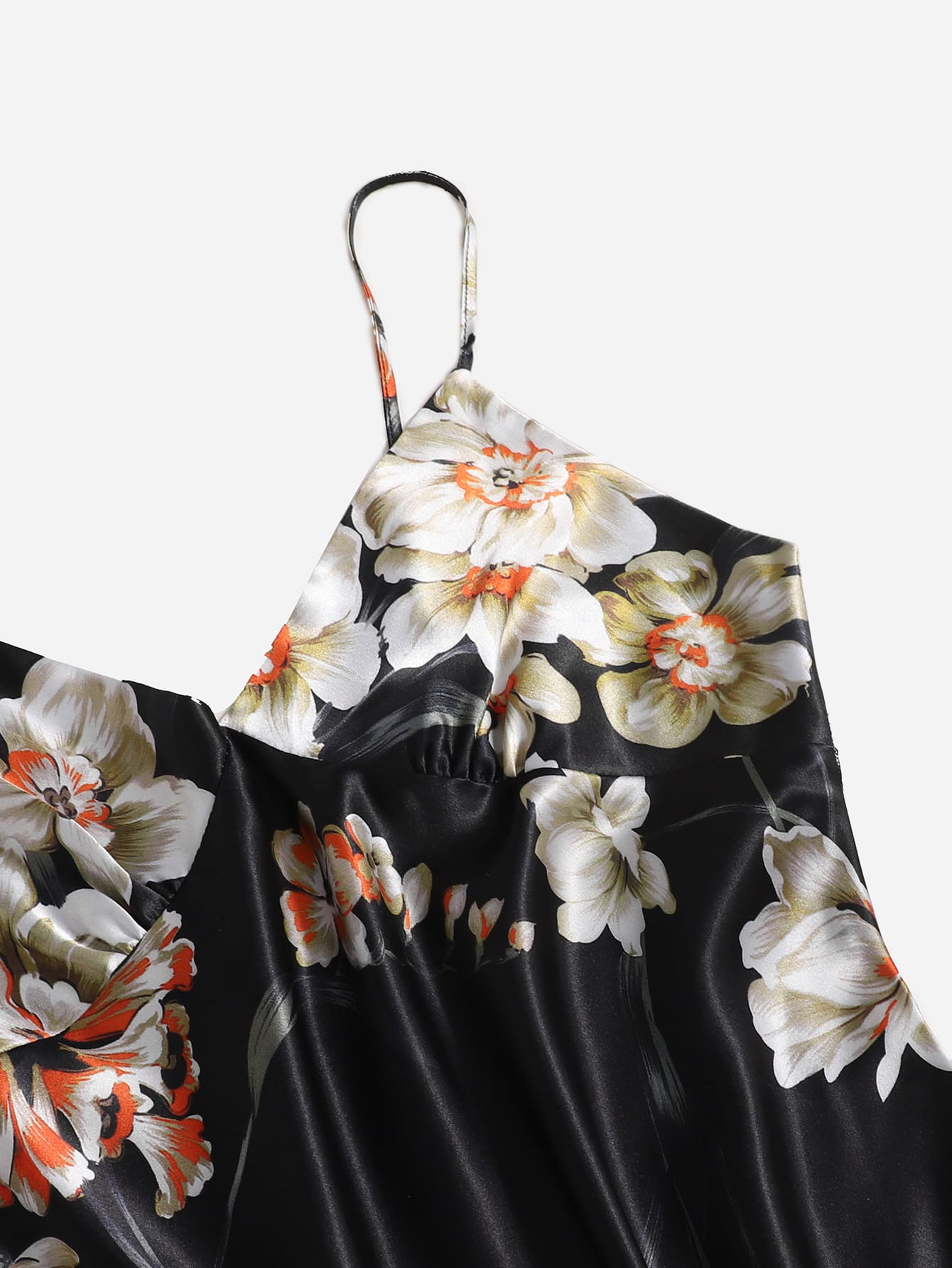 SHEIN Modely 5pcs Floral Print Satin PJ Set