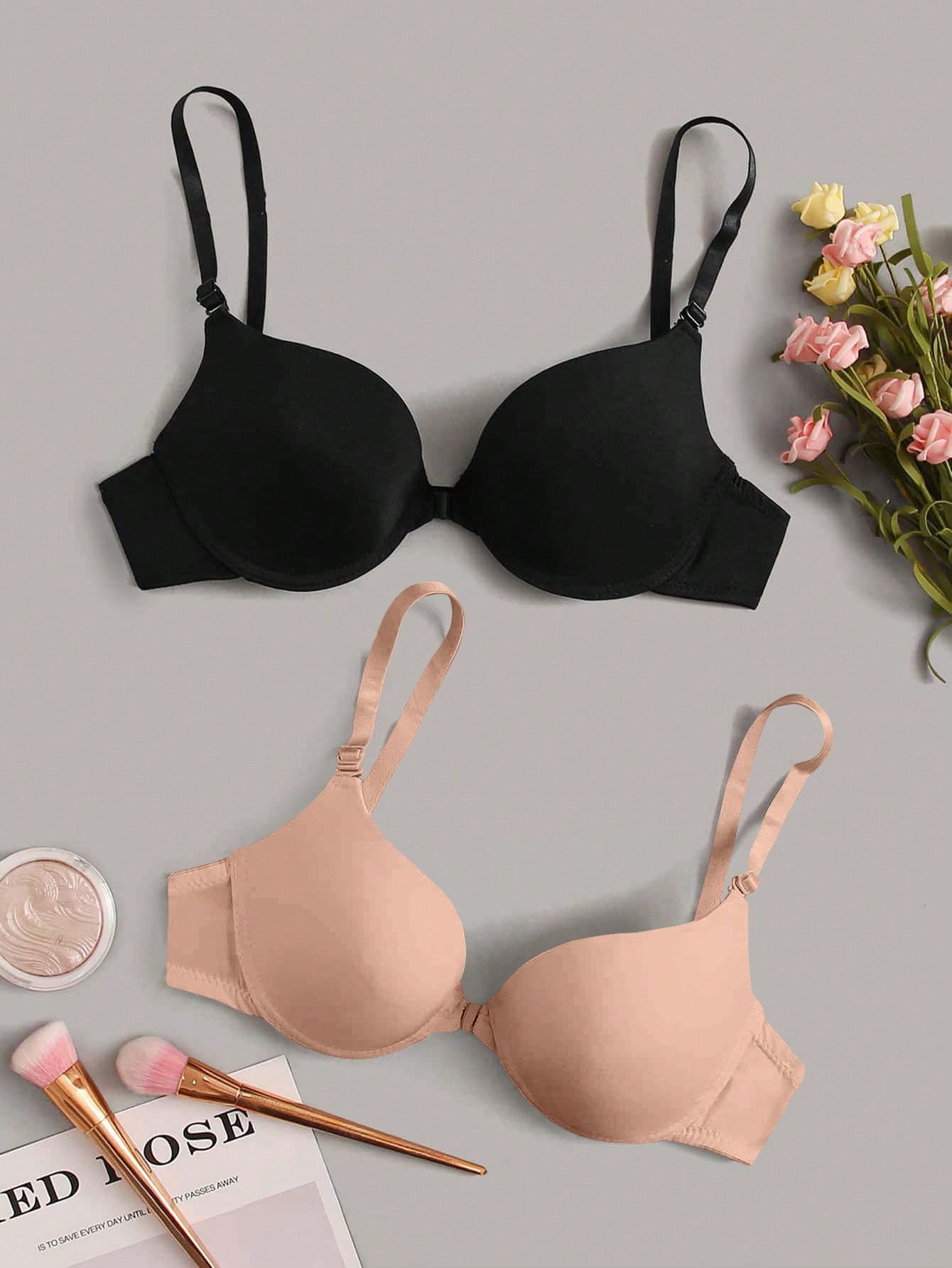 Plain Underwire Front-close Bra
