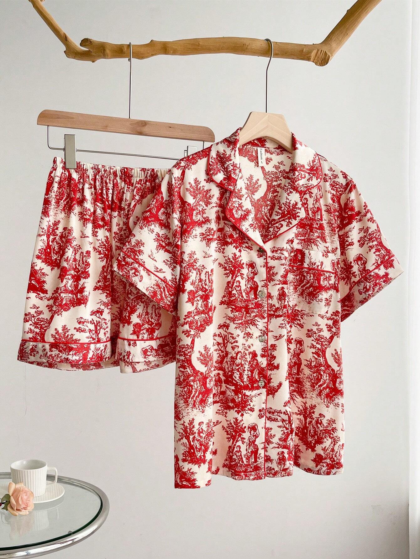 Women's Short Sleeve Ice Silk Premium Homewear Set