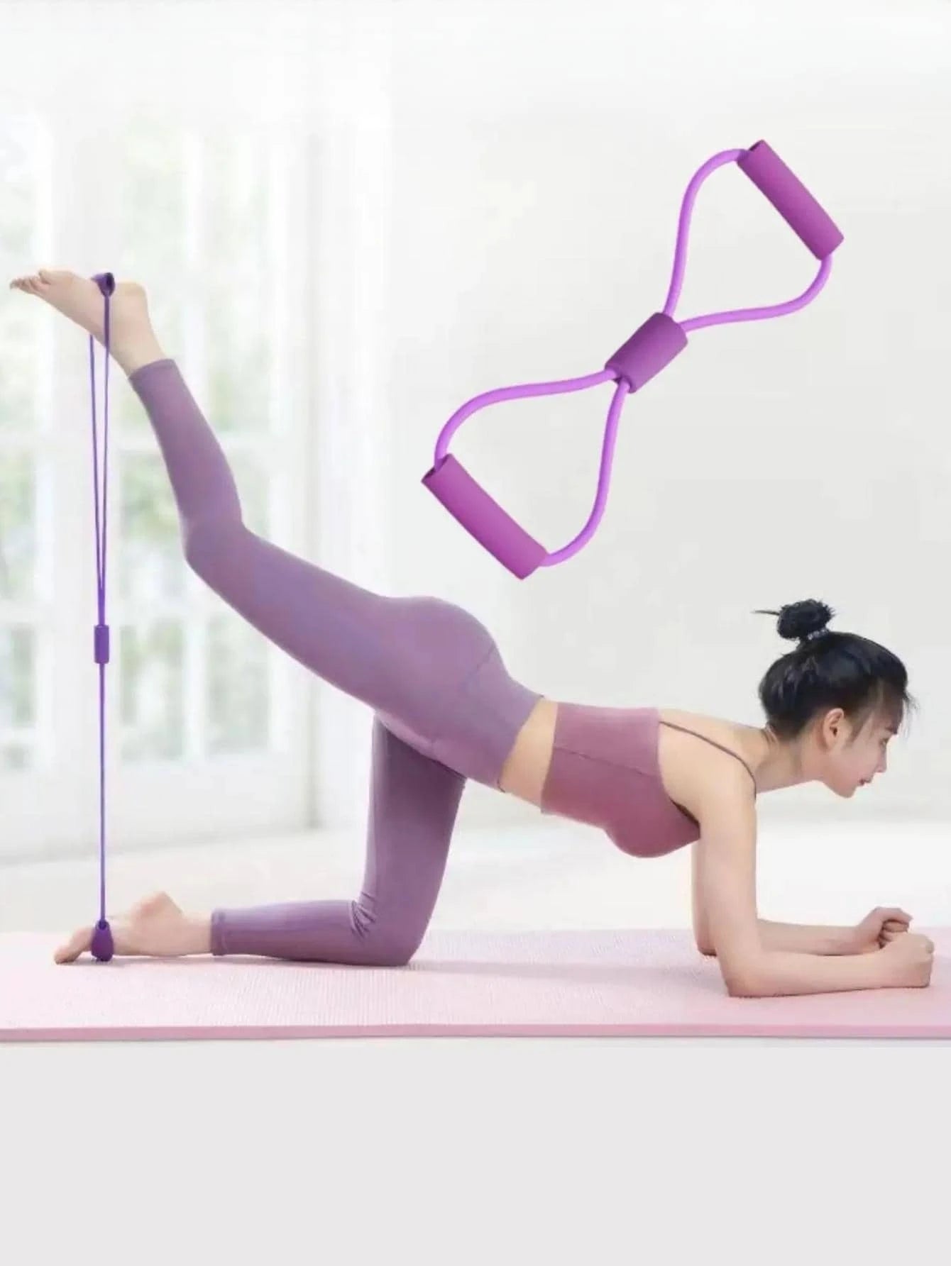 1pc Thickened Latex Tube Unisex Sweat Absorbing Anti-slip Sponge Yoga Fitness Shoulder Opener Leg Trainer Resistance Band