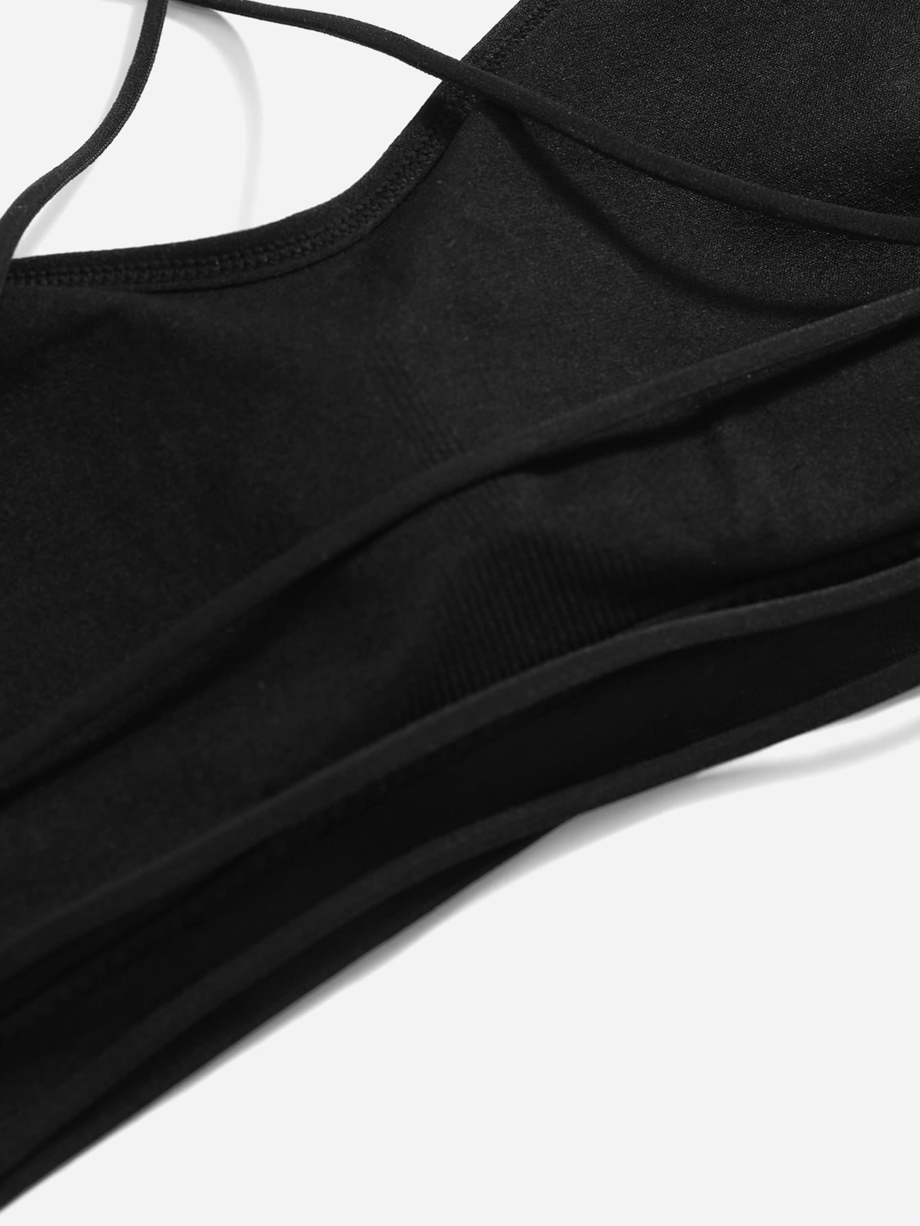 Solid Criss Cross Backless Bralette