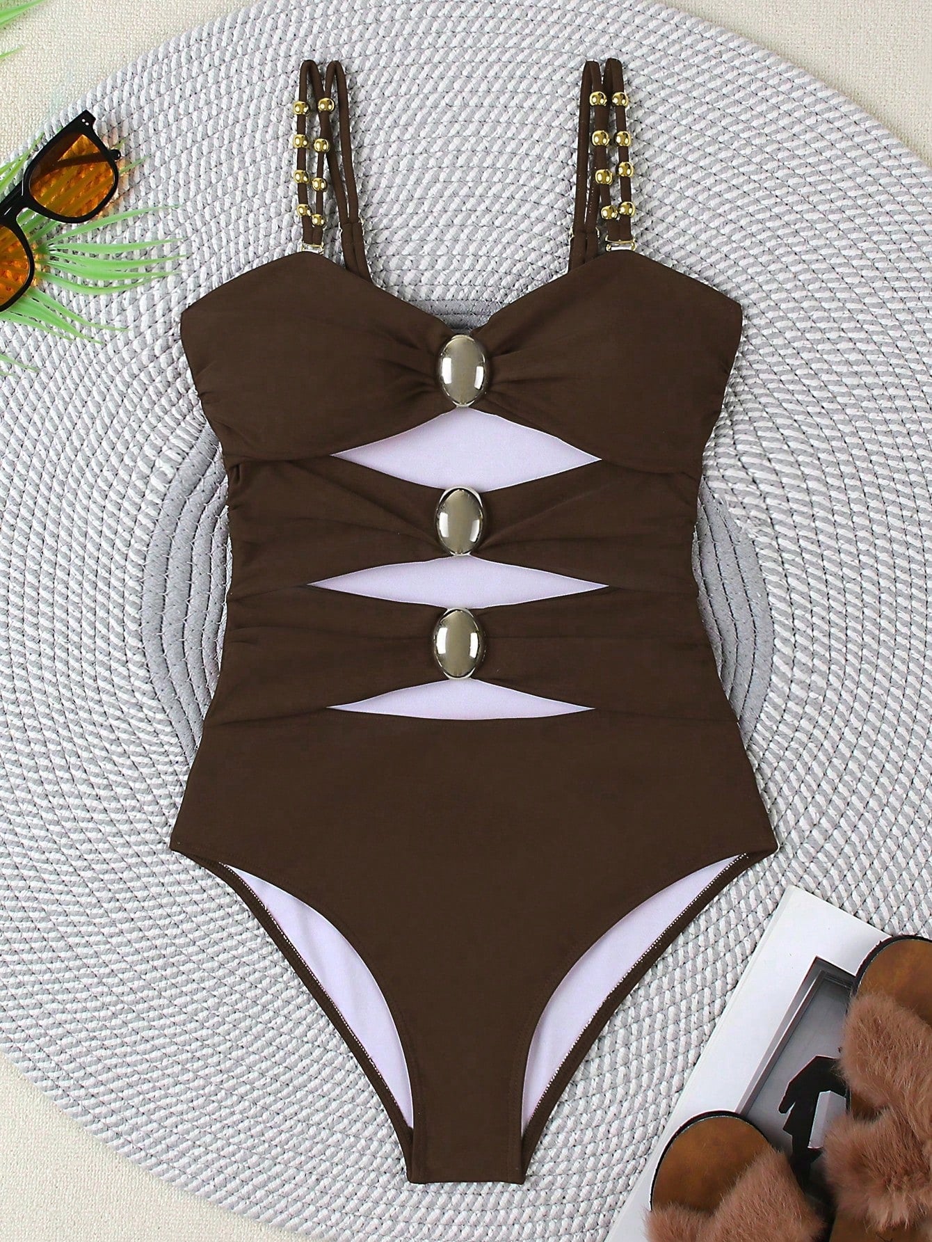 Women's Hollow Out Solid Color Simple Daily One-Piece Swimsuit